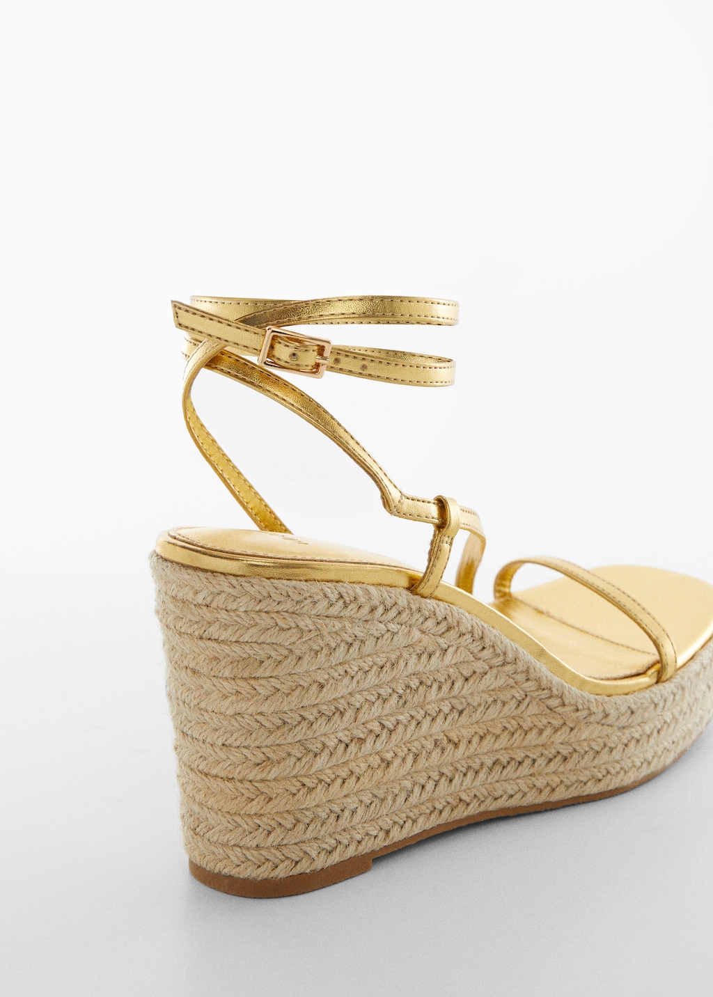 Metallic wedge sandals with straps  - Details of the article 1