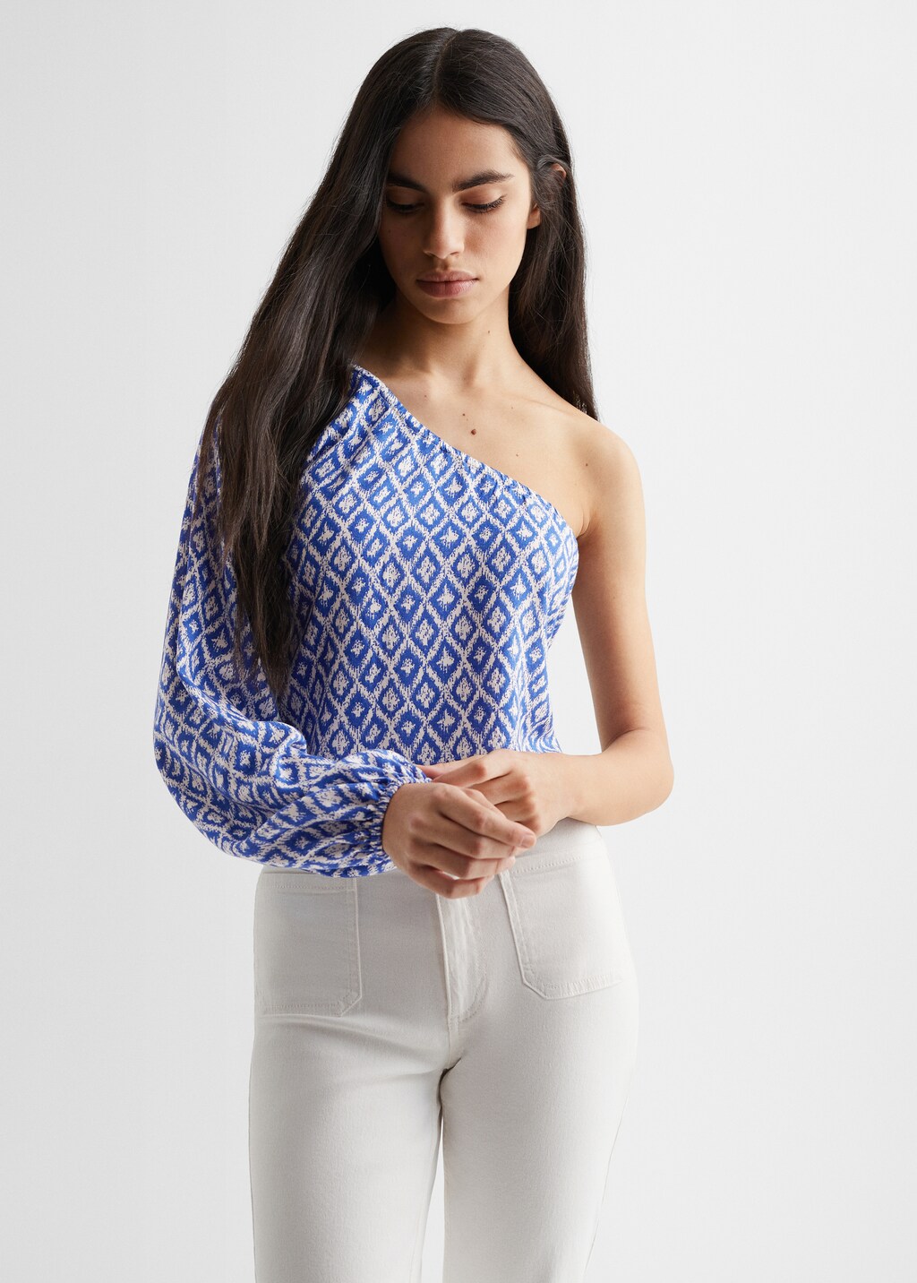 Asymmetrical printed blouse - Medium plane