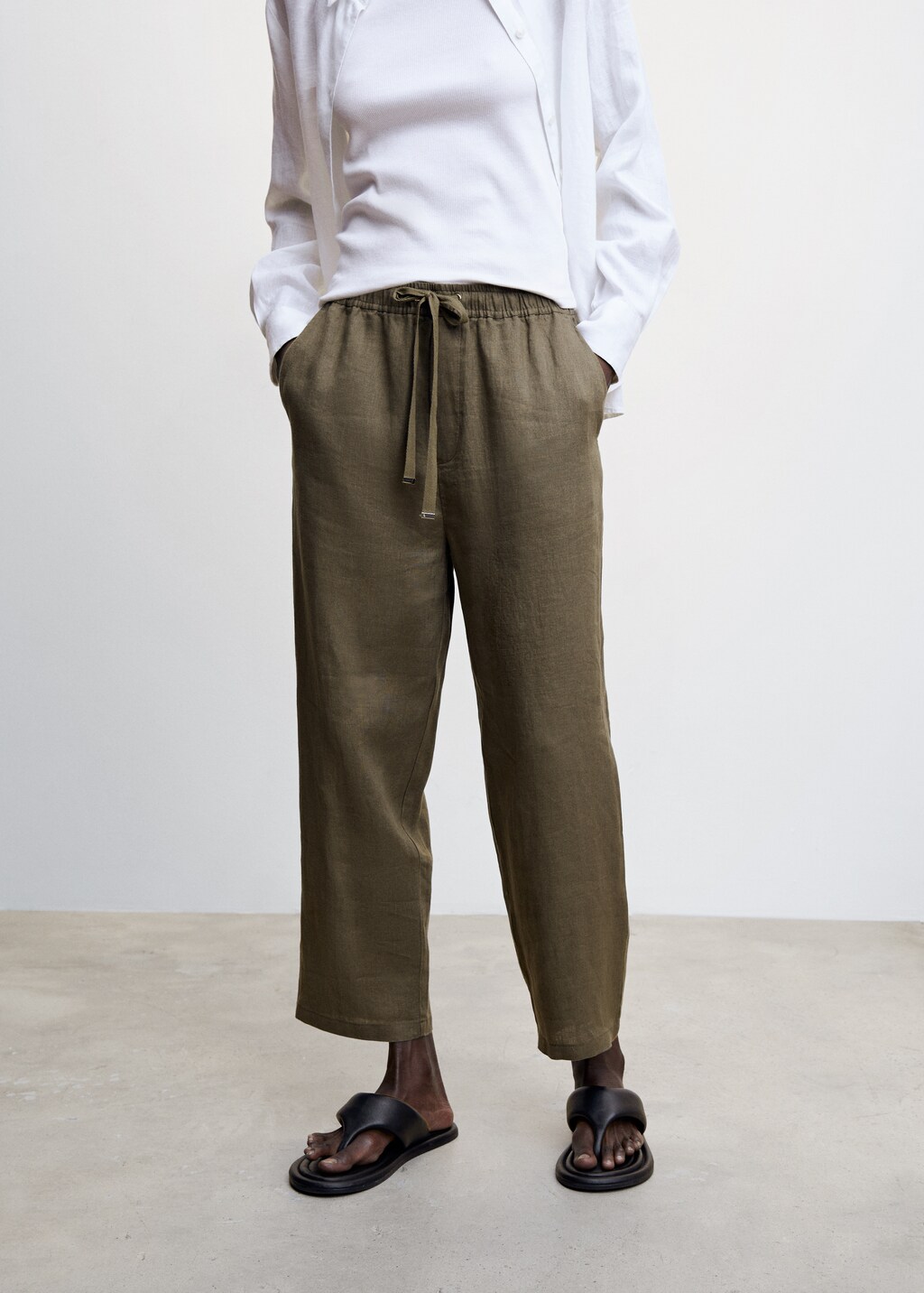 100% linen trousers - Medium plane