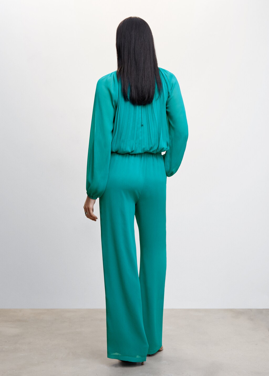 Textured palazzo trousers - Reverse of the article