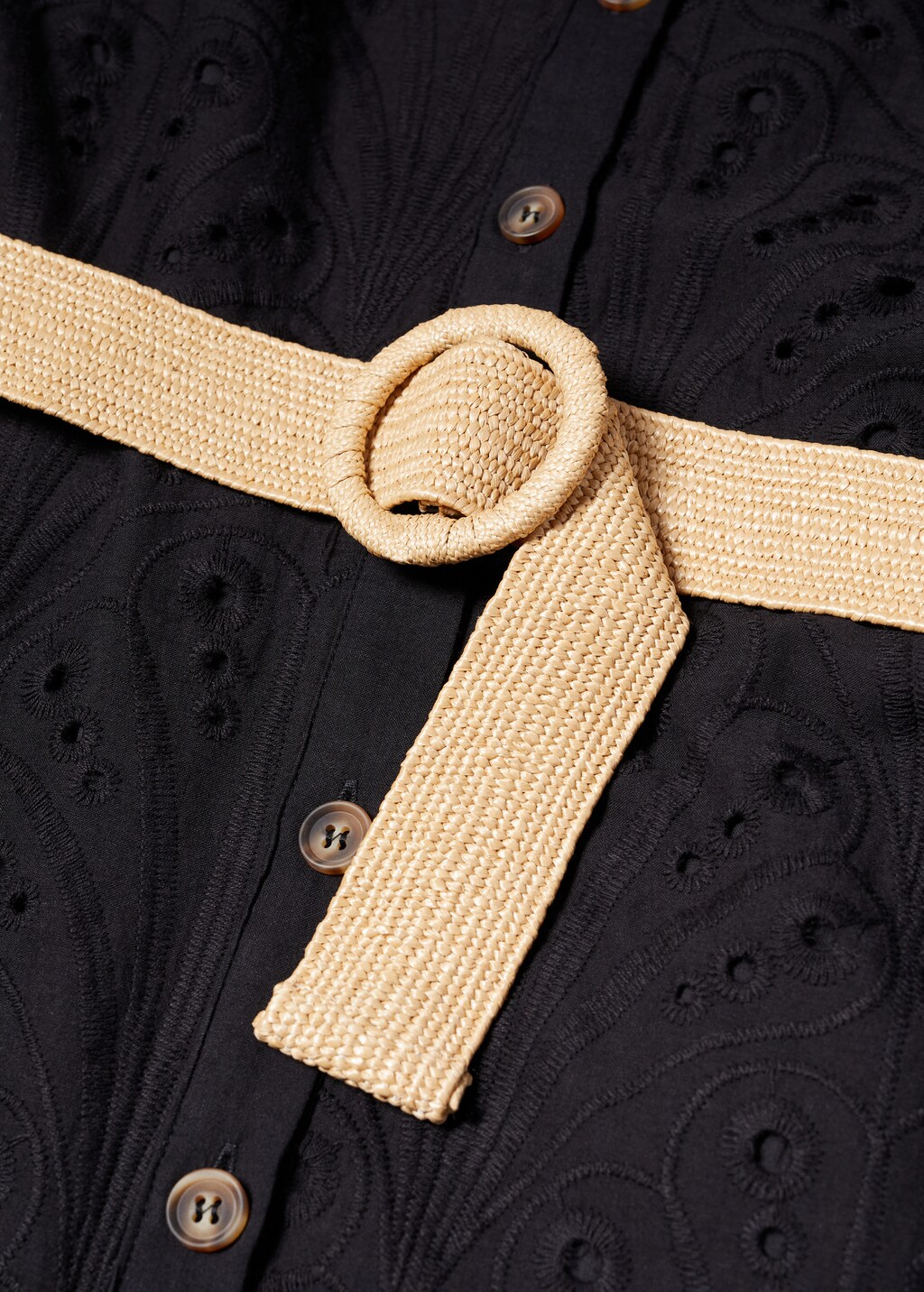 Openwork detail shirt dress - Details of the article 8