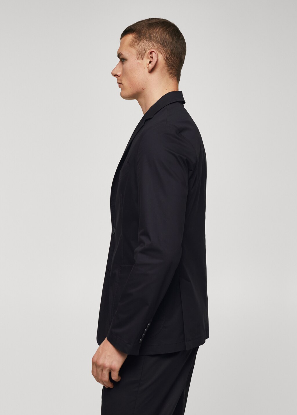 Slim fit cotton suit blazer - Details of the article 2