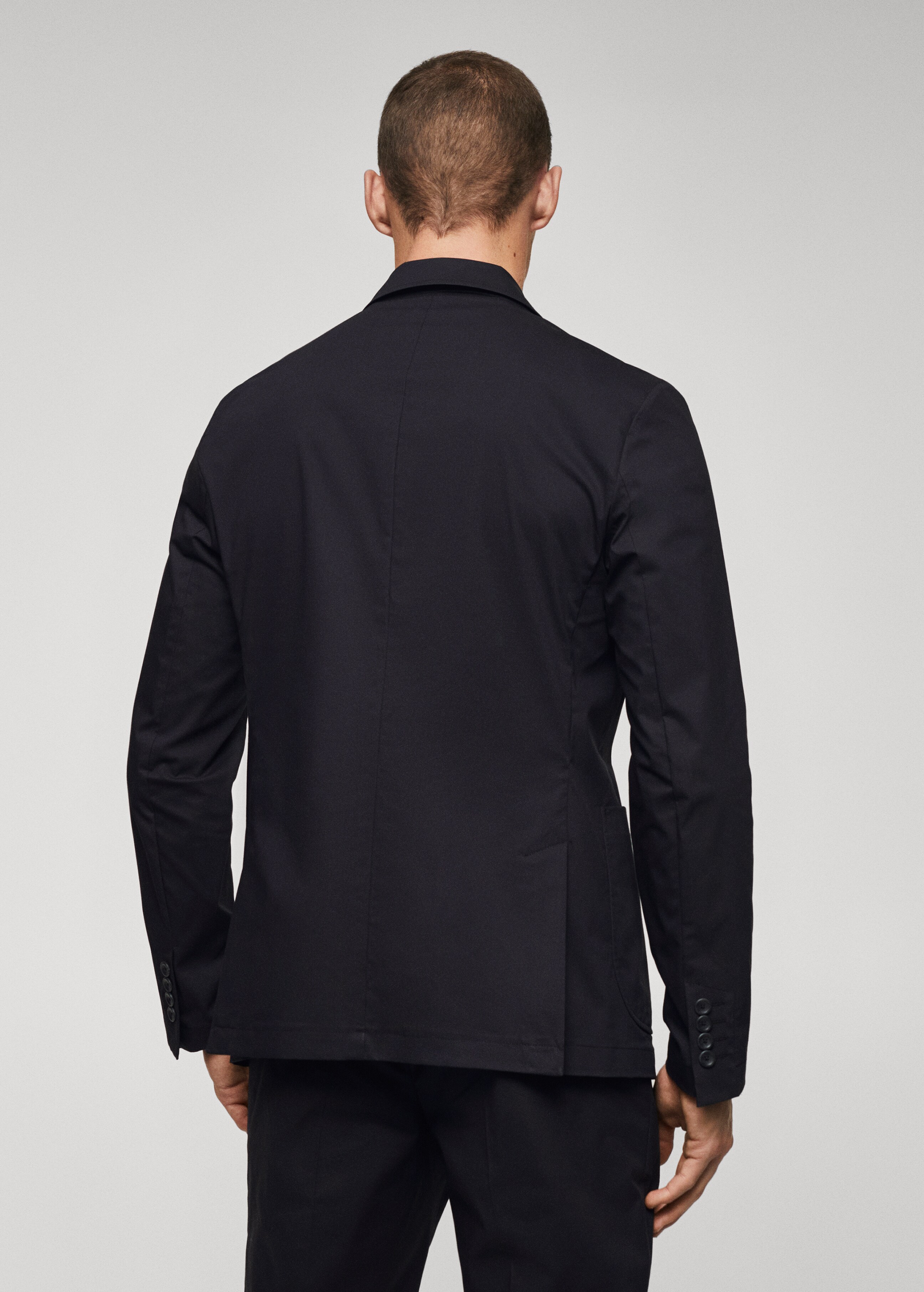 Slim fit cotton suit blazer - Reverse of the article