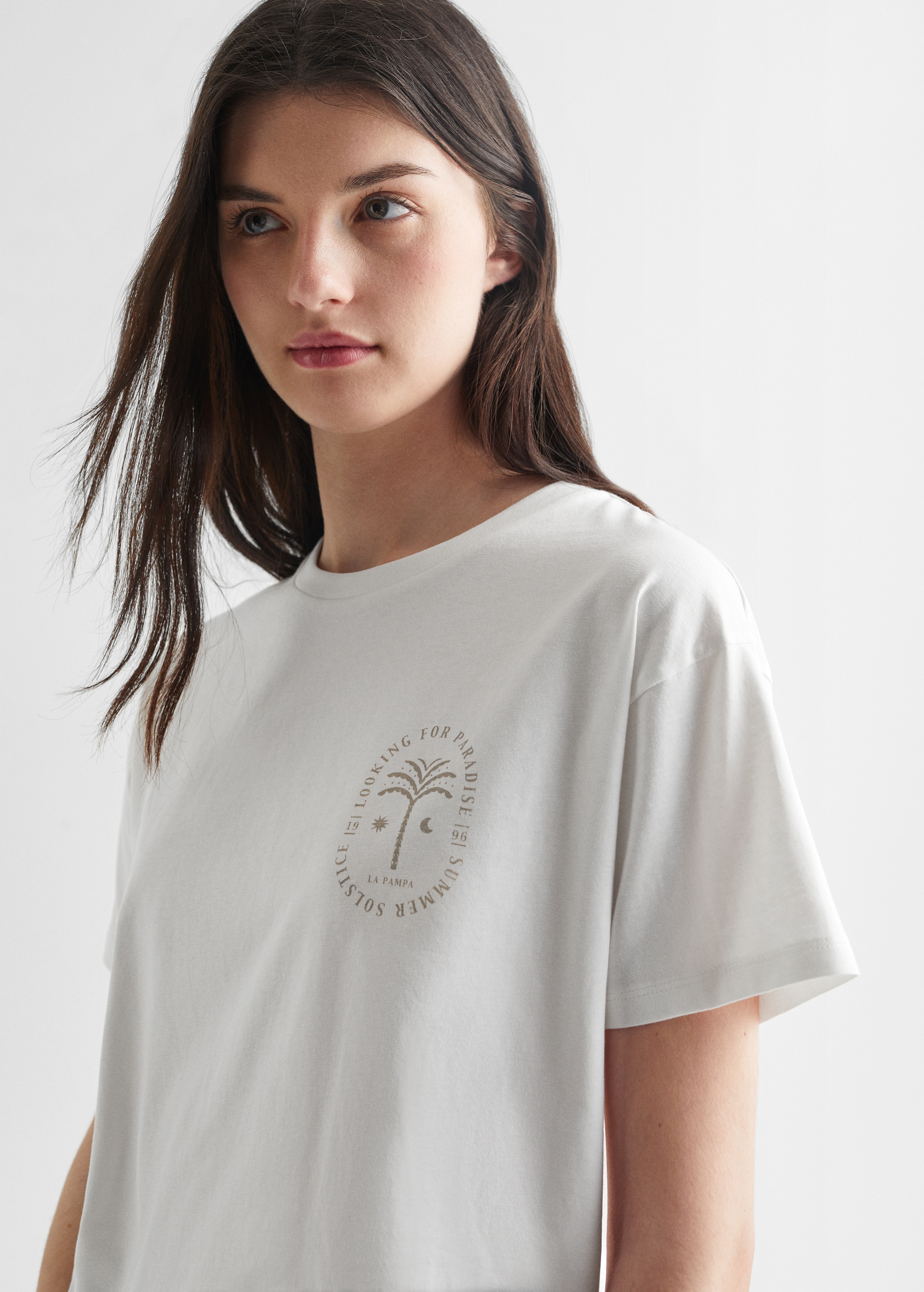 Printed cotton-blend T-shirt - Details of the article 1