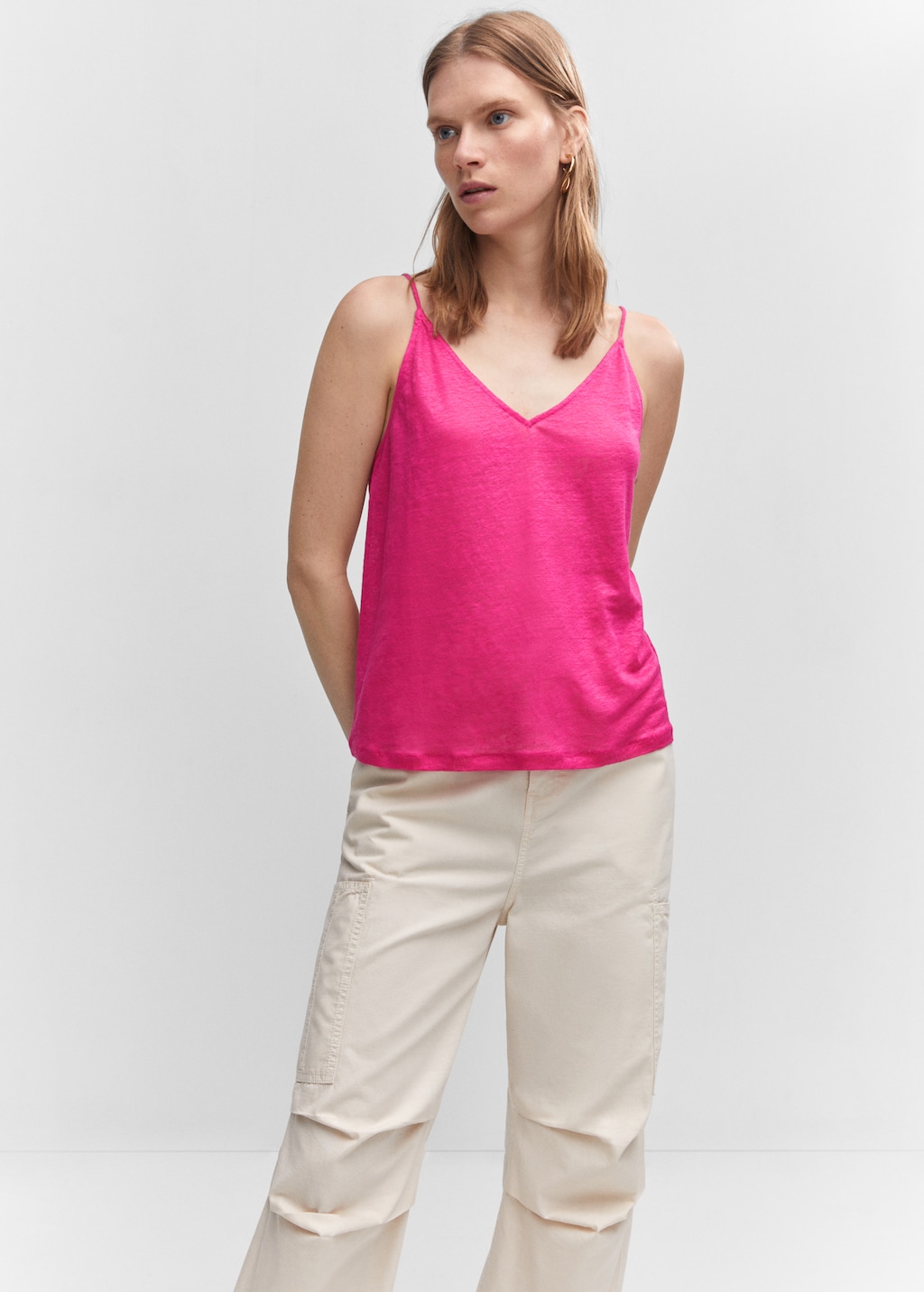 Strap linen top - Medium plane