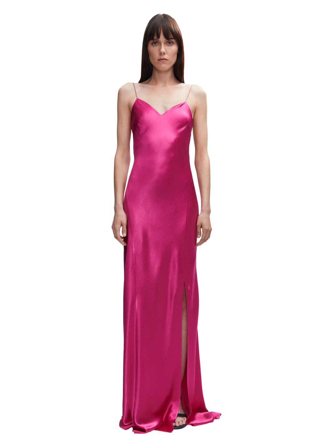 Side-slit satin dress - Details of the article 2