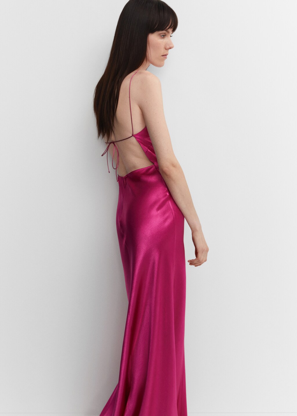 Side-slit satin dress - Details of the article 6