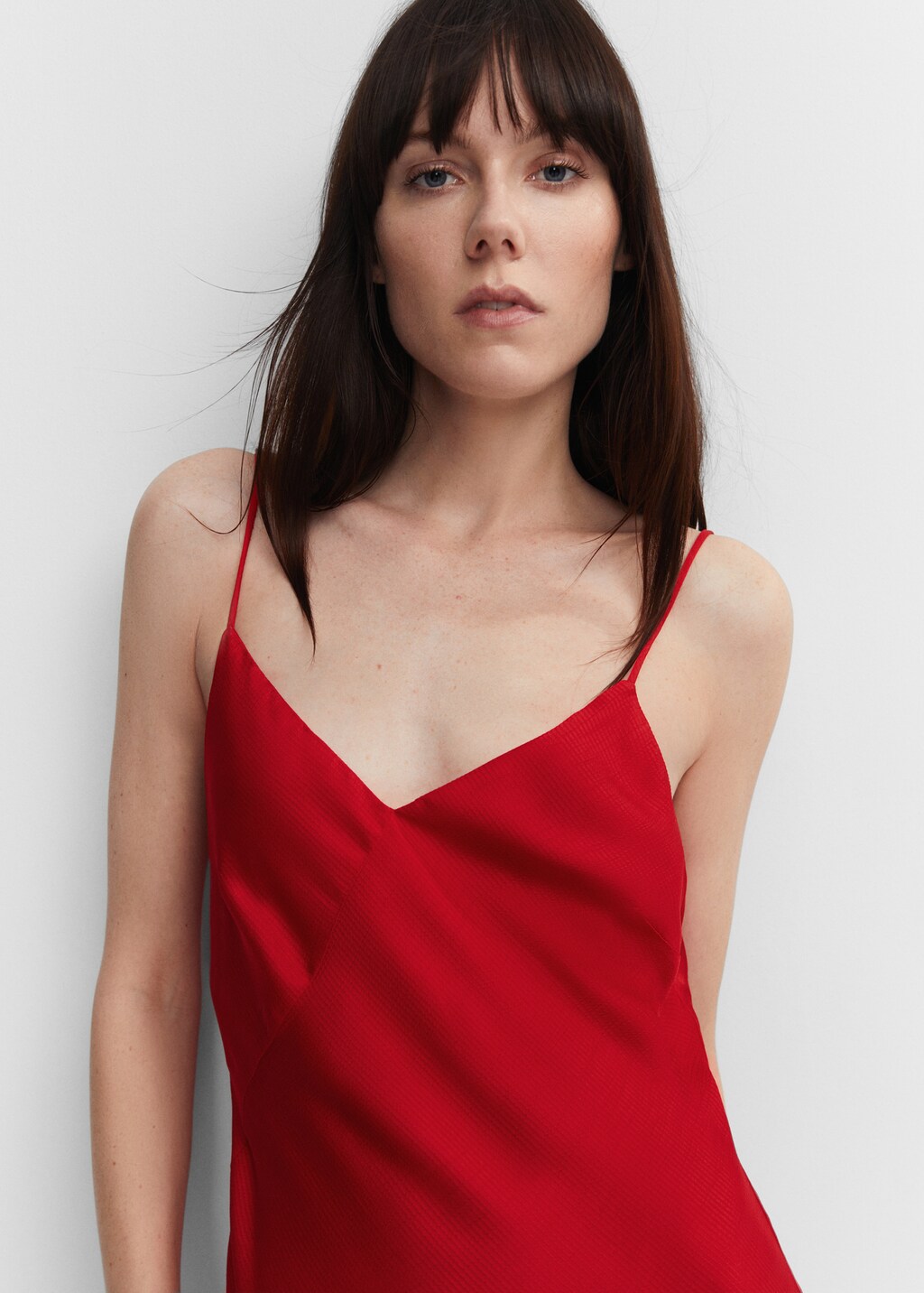 Asymmetrical semi-sheer panel dress - Details of the article 1