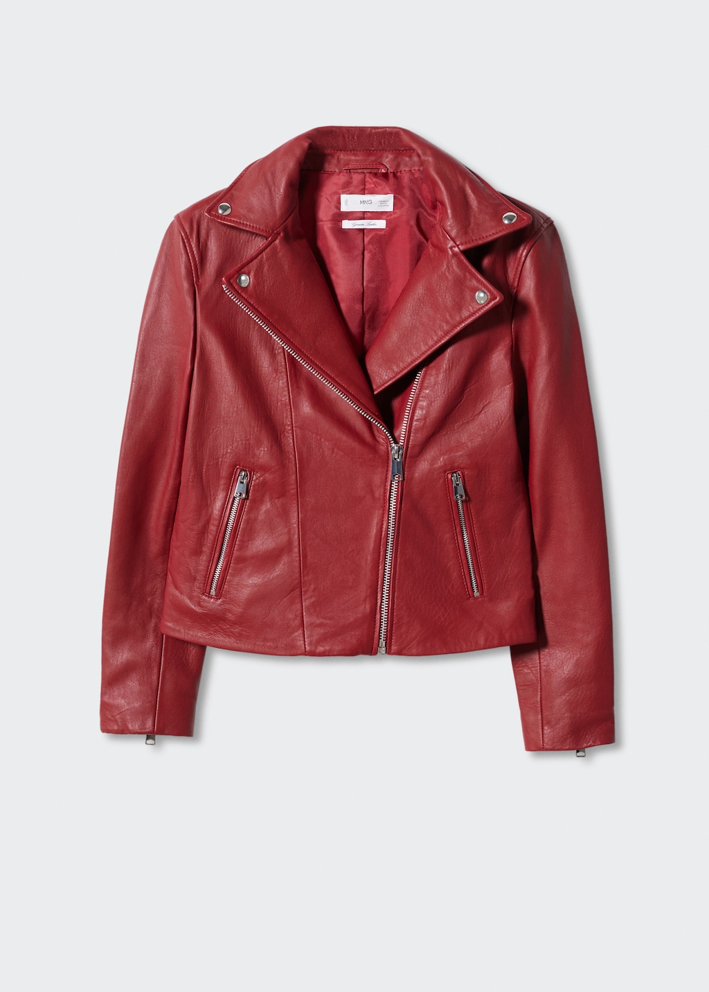 Mango burgundy leather jacket best sale