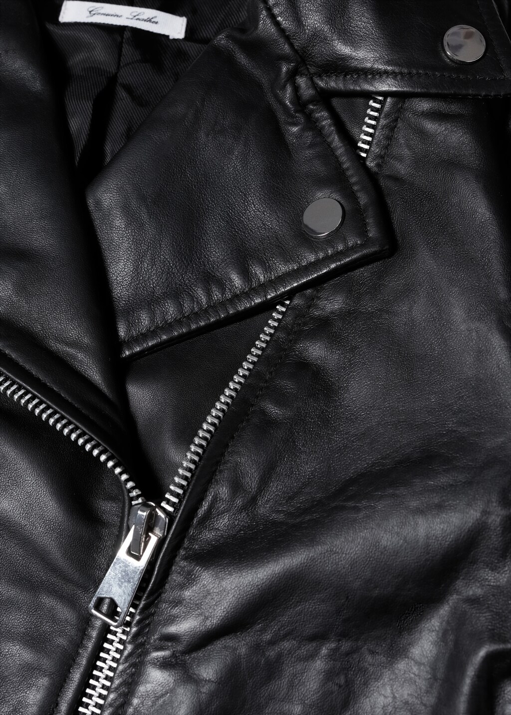 Leather biker jacket - Details of the article 8