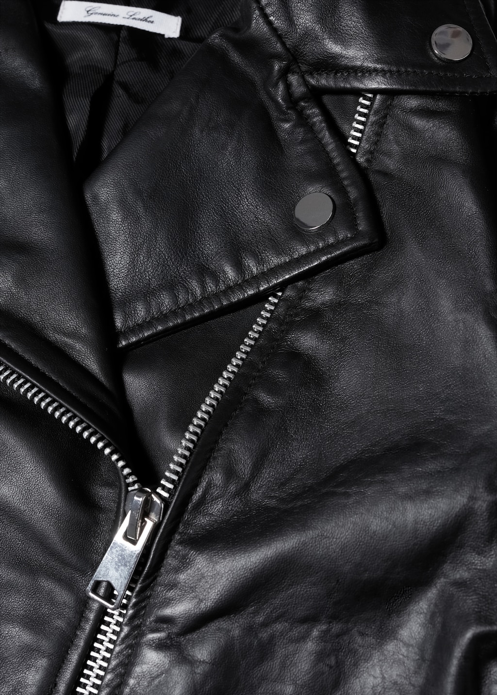 Leather biker jacket - Details of the article 8