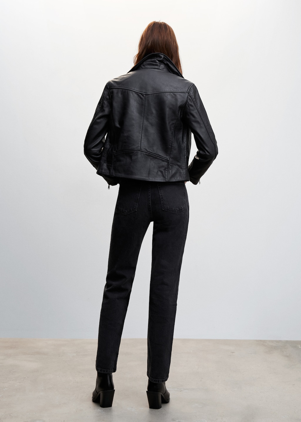 Blouson biker en cuir - Verso de l’article