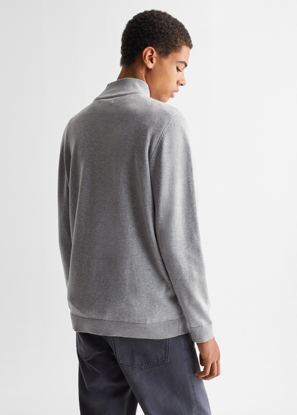 Perkins-neck sweater with zip - Reverse of the article