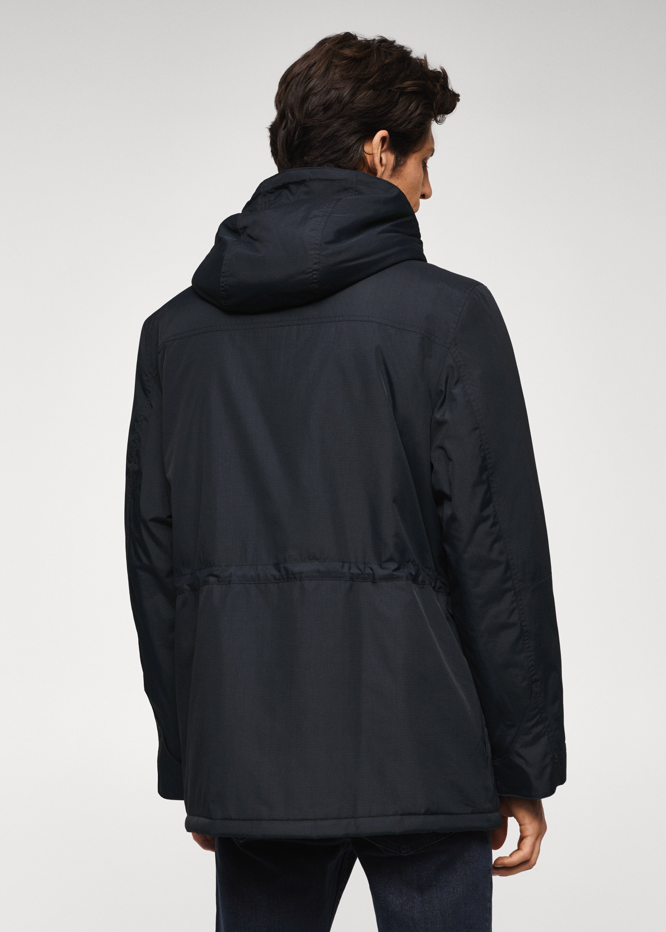 Water-repellent padded parka - Reverse of the article