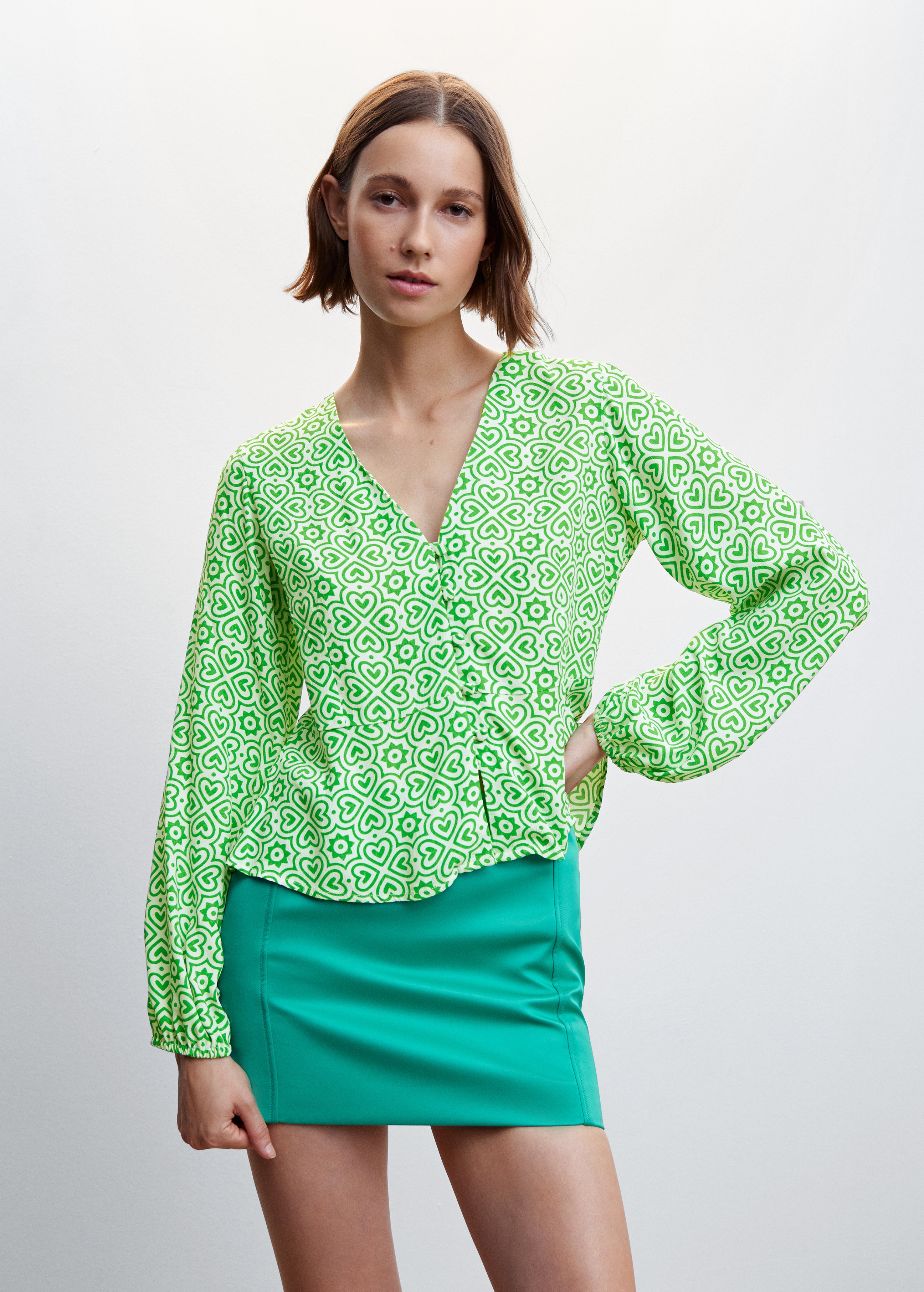 Geometric-print blouse - Medium plane
