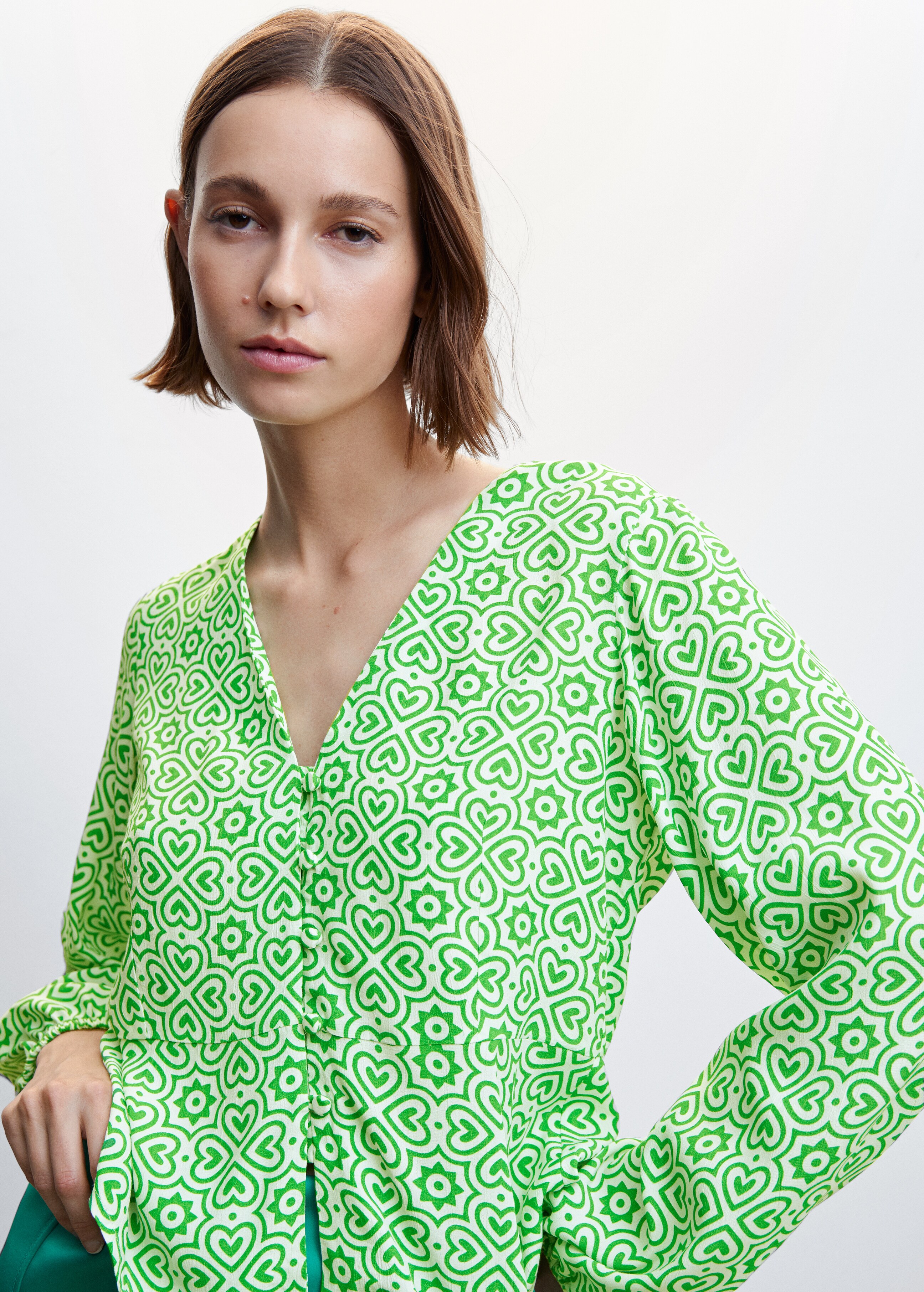 Geometric-print blouse - Details of the article 1