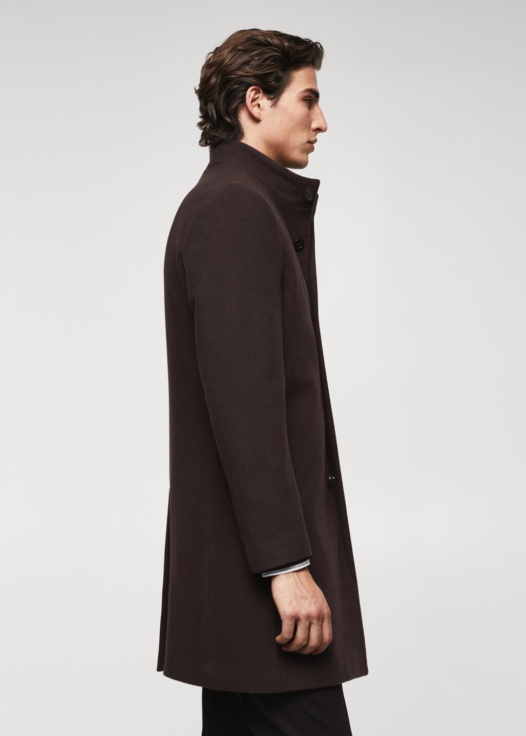 Wool funnel neck coat - Details of the article 6