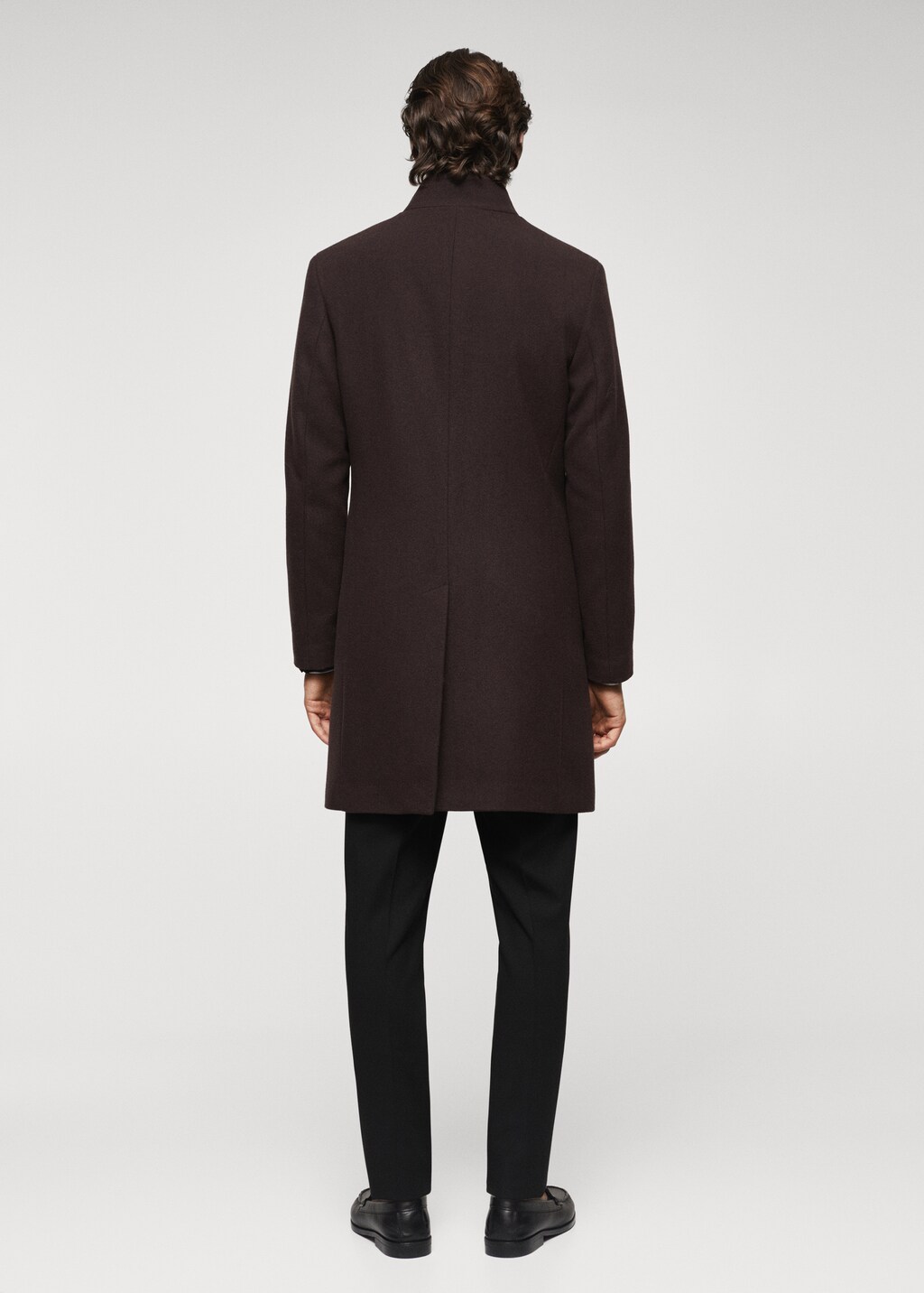 Wool funnel neck coat - Reverse of the article