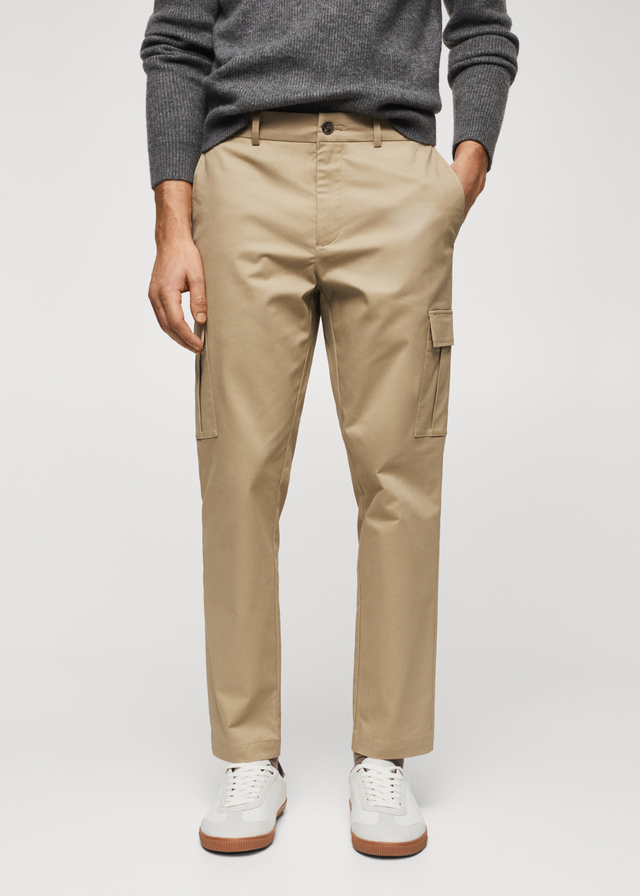 Bavlněné kalhoty s kapsami - Náhled ve středové rovině