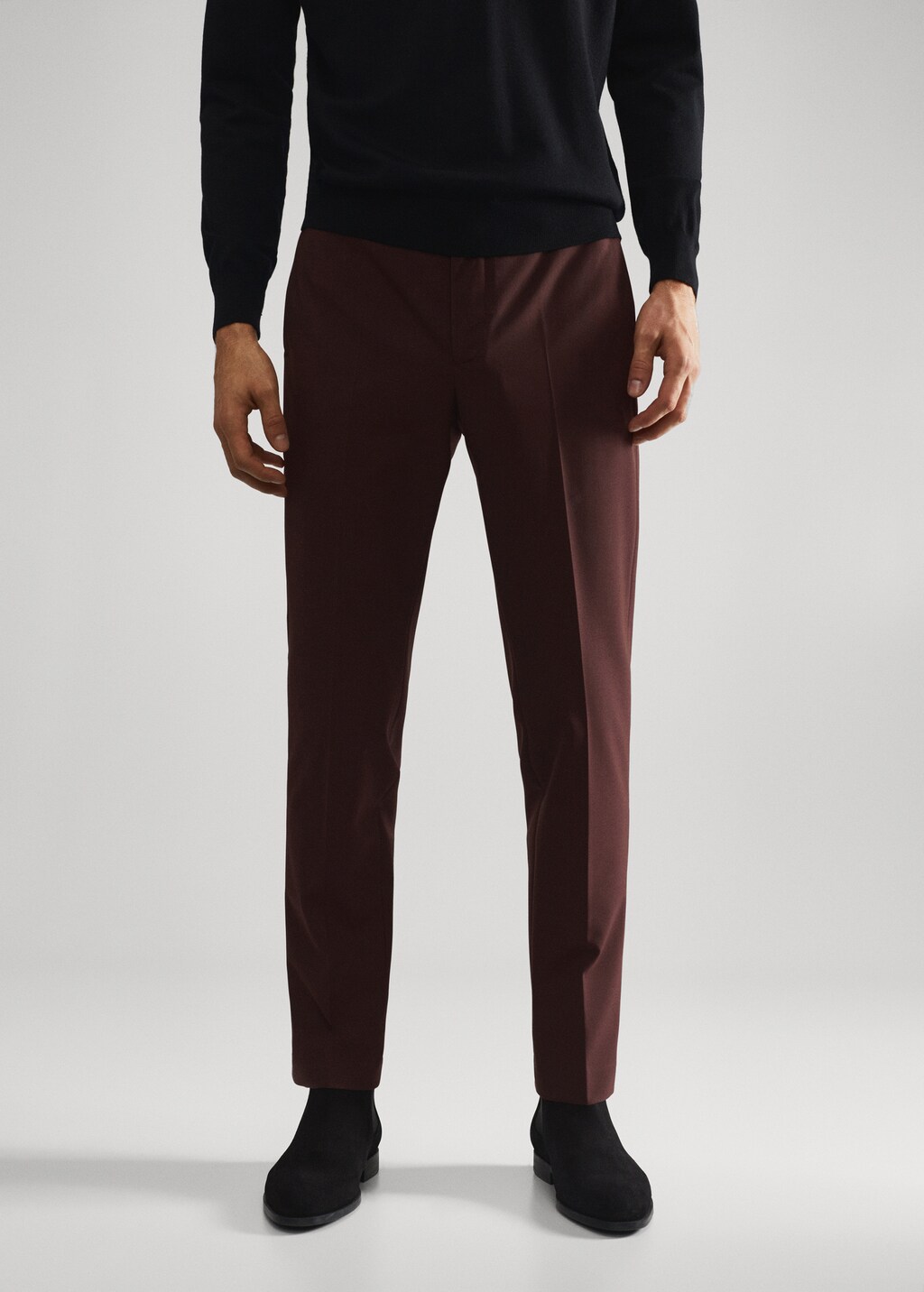 Super slim fit suit trousers - Medium plane