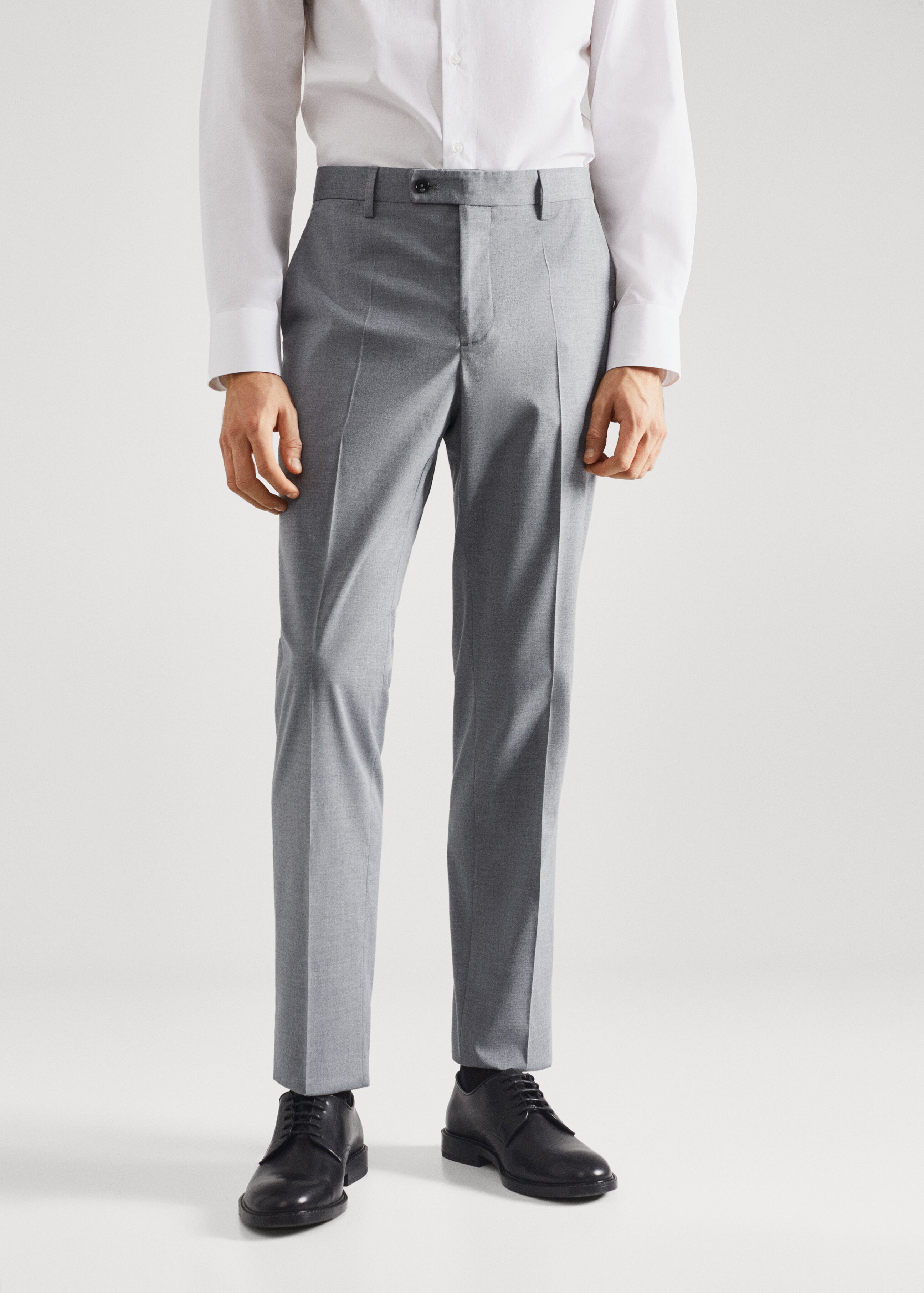 Pantalón traje slim fit cuadros - Plano medio