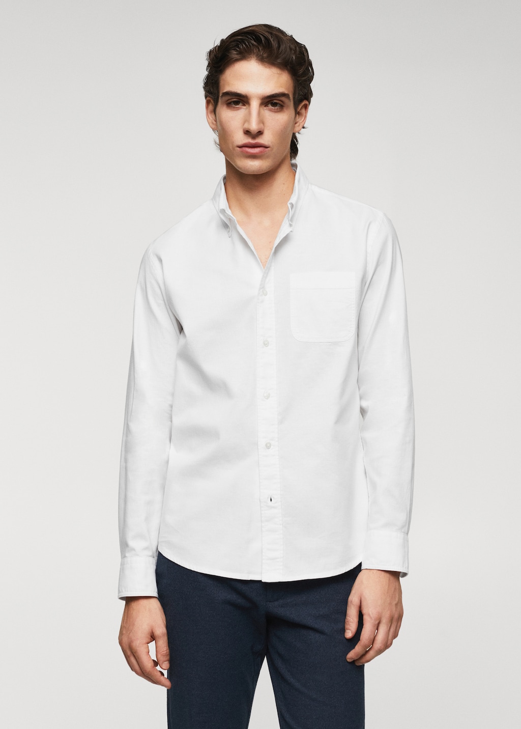 Regular fit Oxford cotton shirt - Medium plane