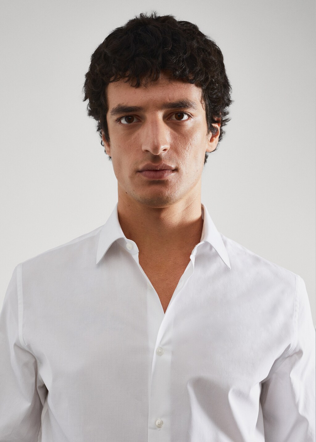 Slim fit stretch cotton suit shirt - Details of the article 6