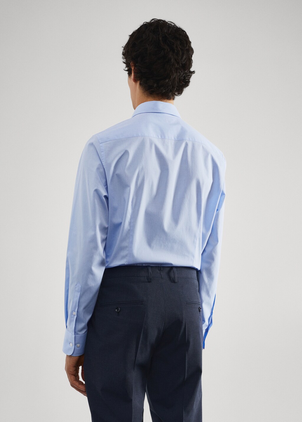 Slim fit stretch cotton suit shirt - Reverse of the article