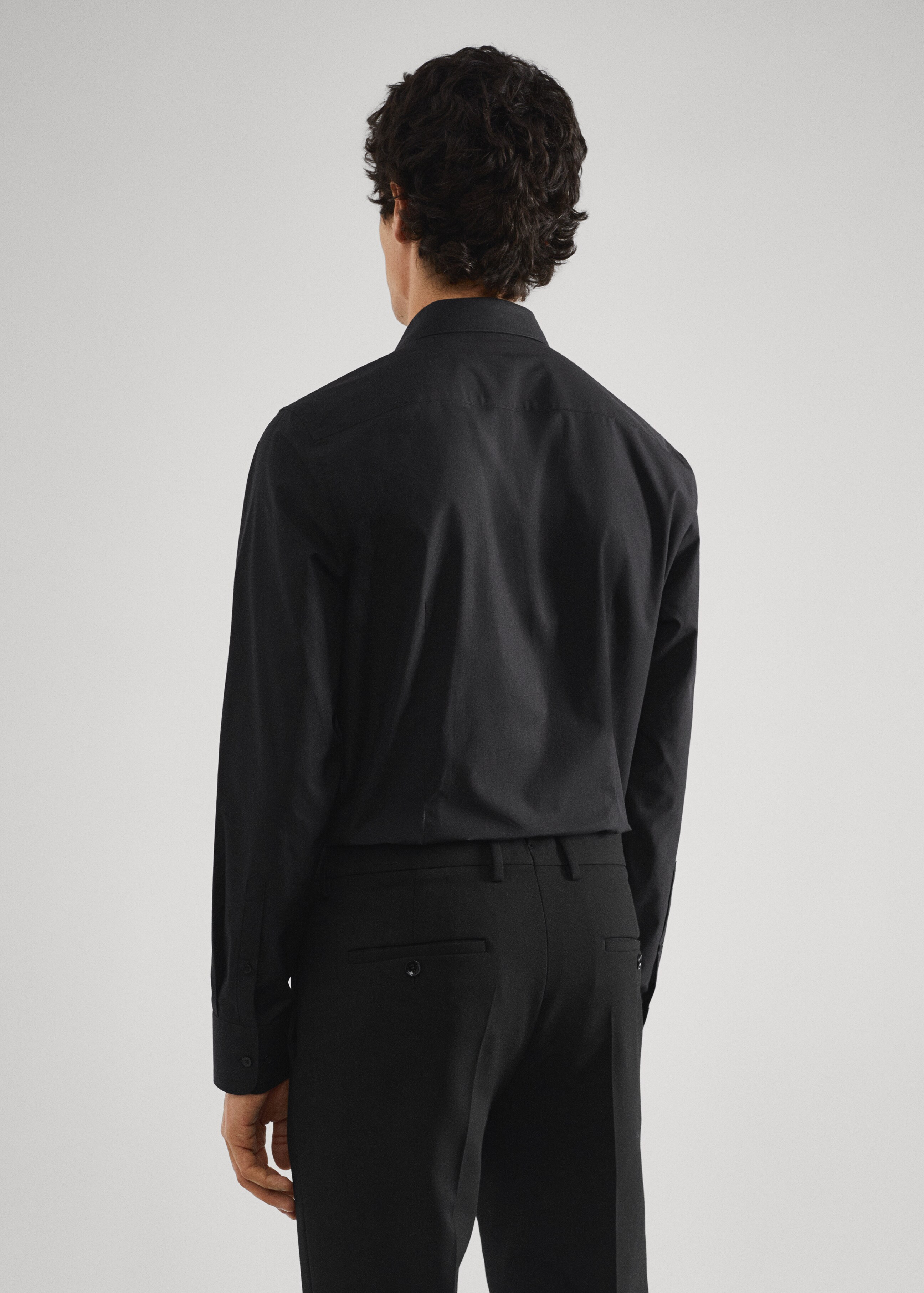 Slim fit stretch cotton suit shirt - Reverse of the article