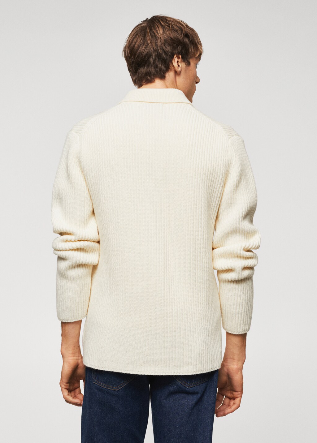 Structured wool cardigan - Reverse of the article