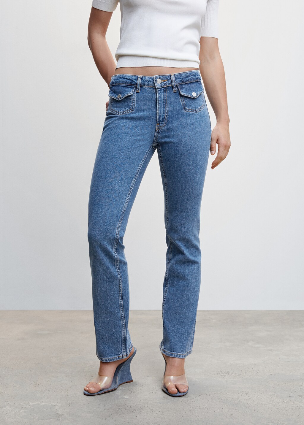 Flared jeans met zakken - Middenvlak