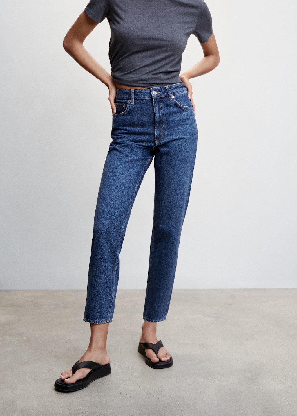 Mom high-waist jeans - Medium plane