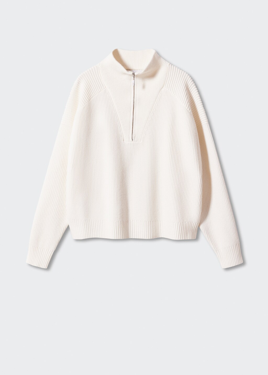 High neck sweater with zip - Article without model