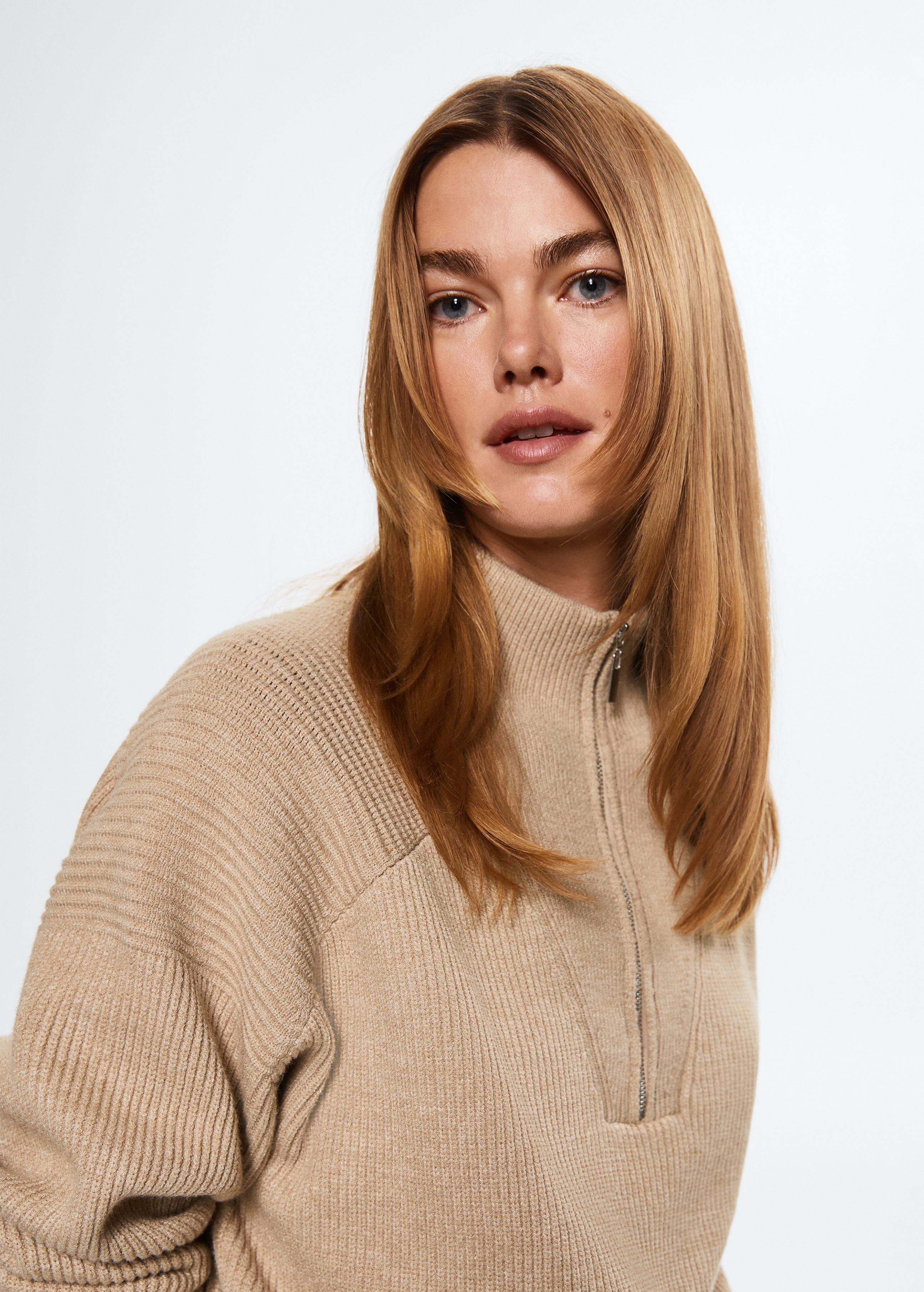 High neck sweater with zip - Details of the article 2