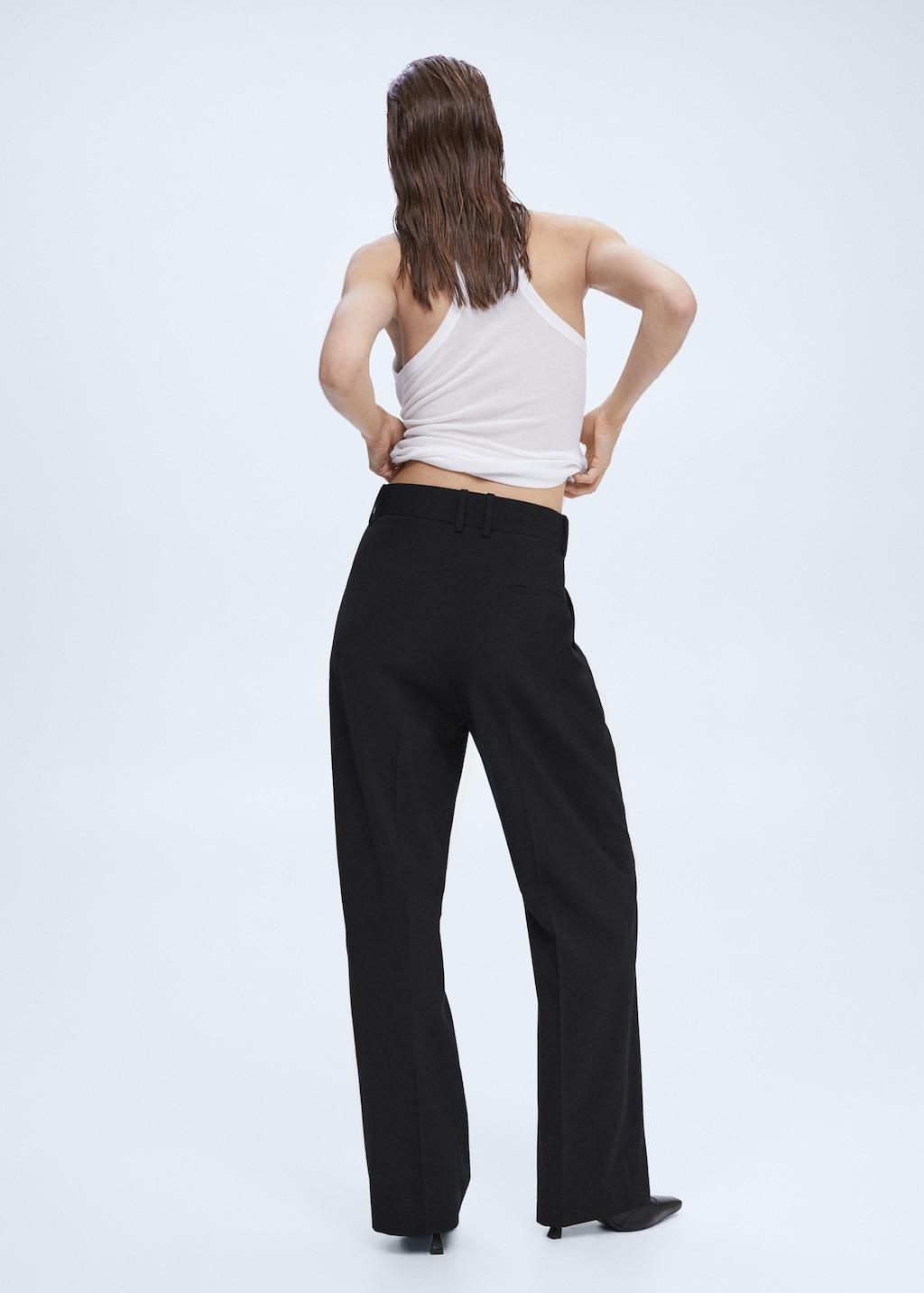 Wideleg pleated trousers - Reverse of the article