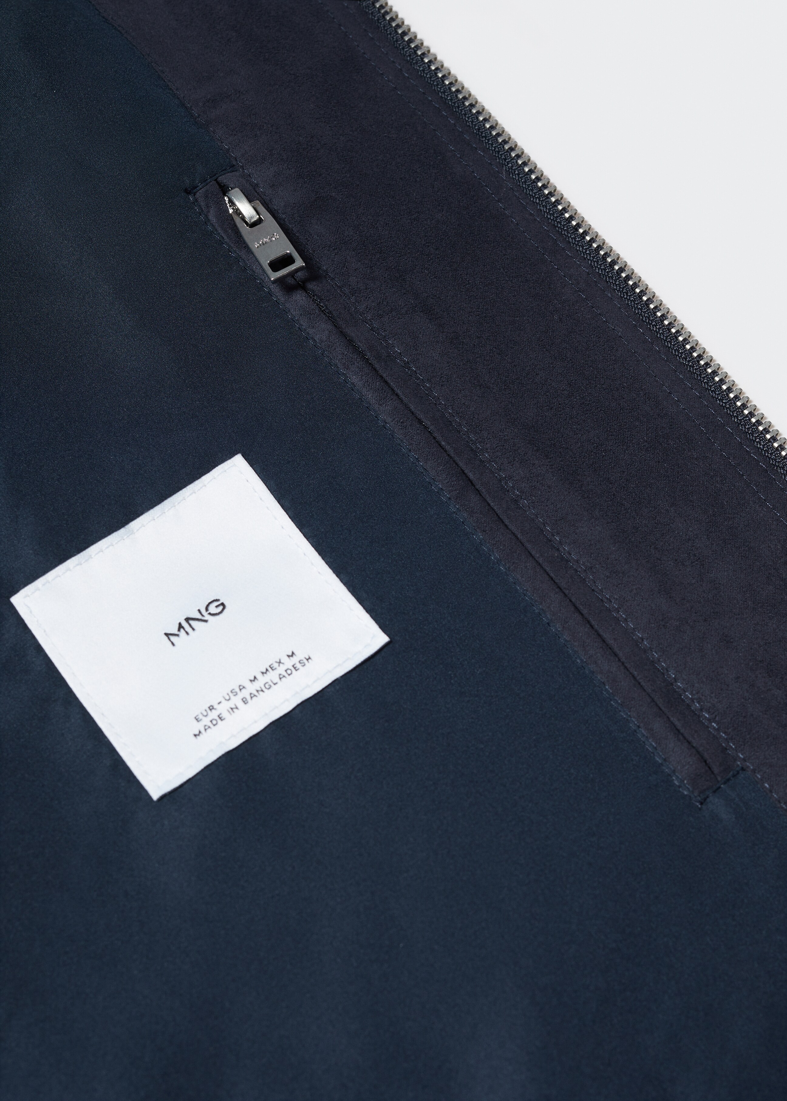 Suede-effect bomber jacket - Details of the article 8