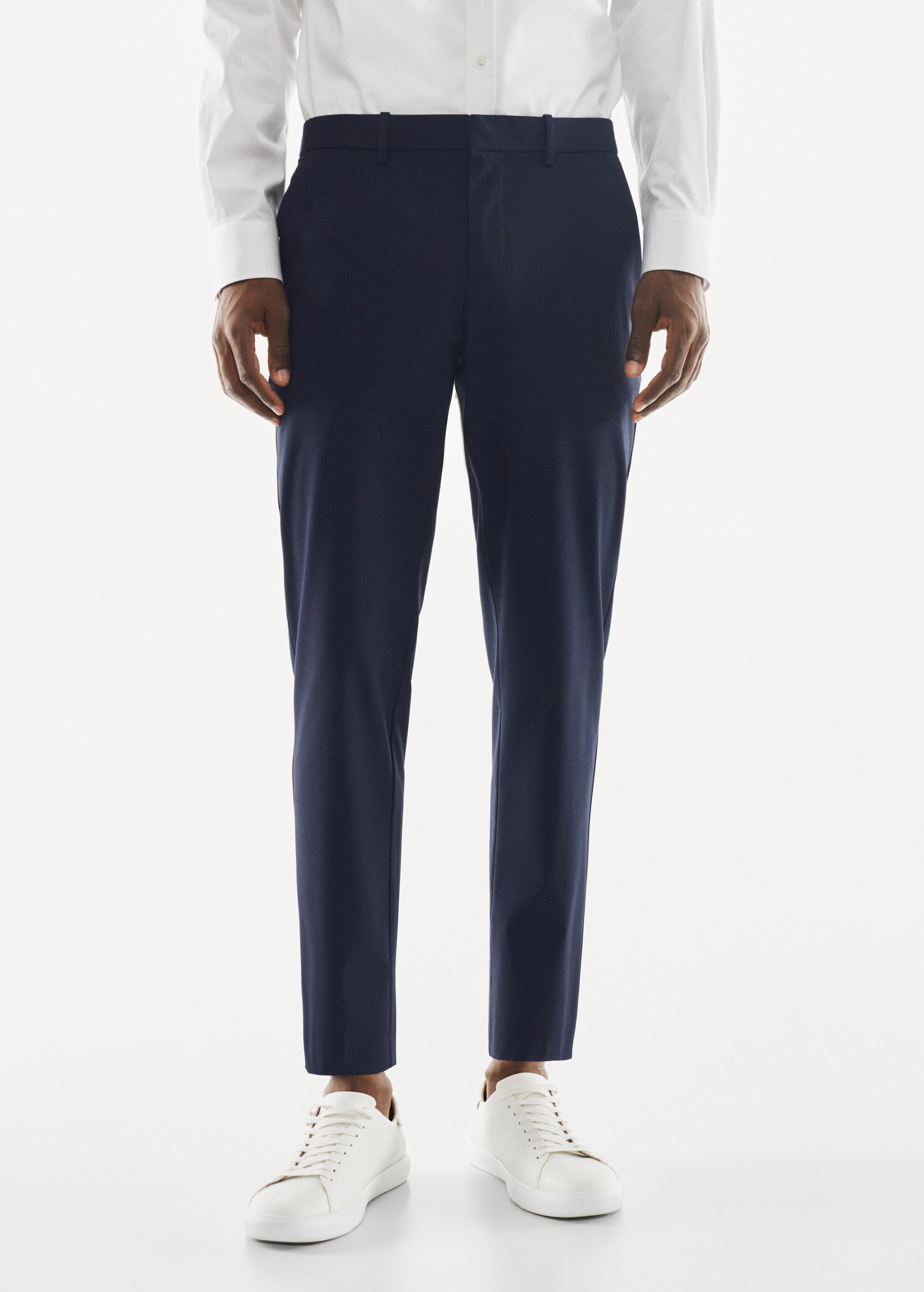 Tapered fit stretch trousers - Medium plane