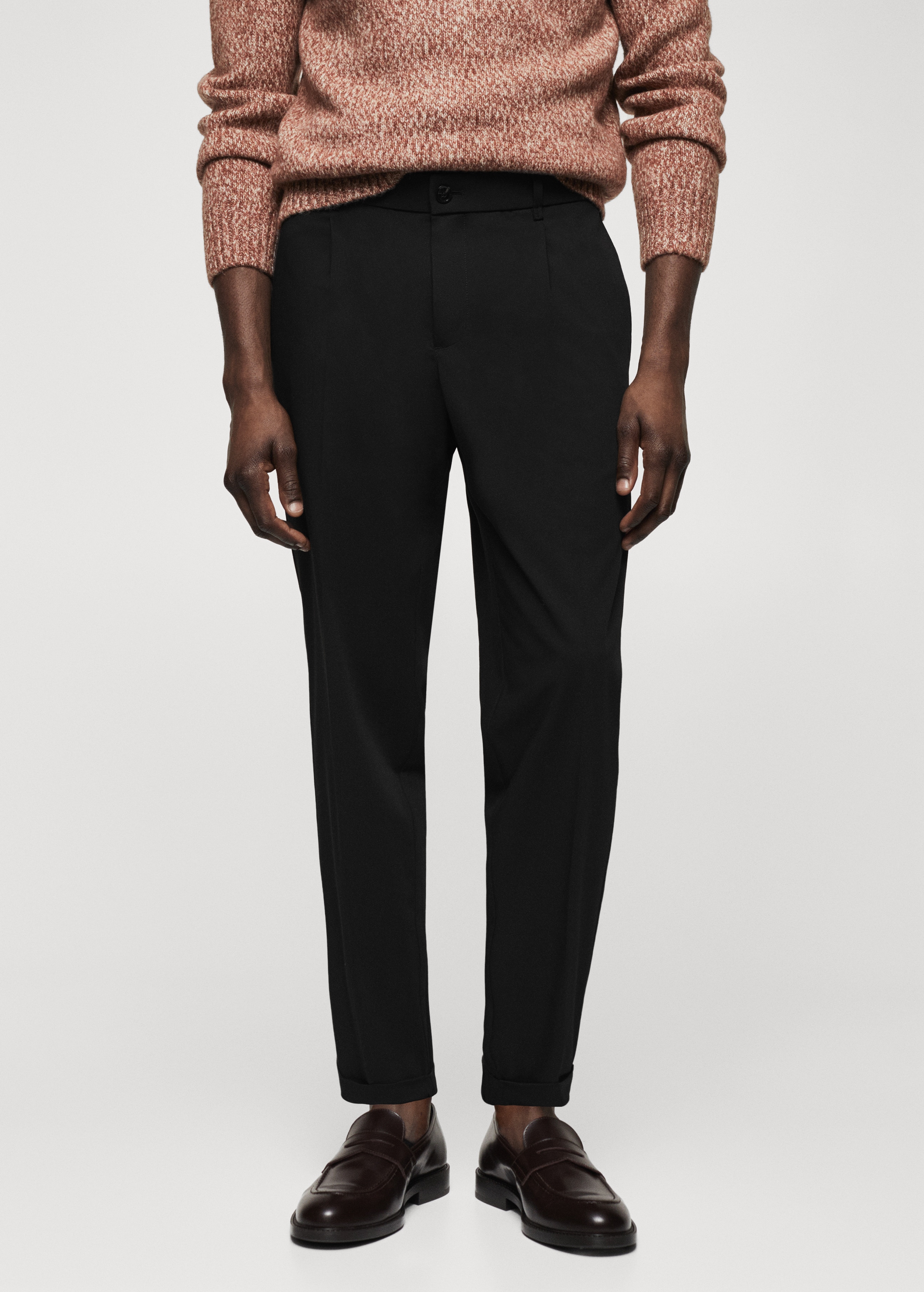 Pleated slim-fit trousers - Medium plane