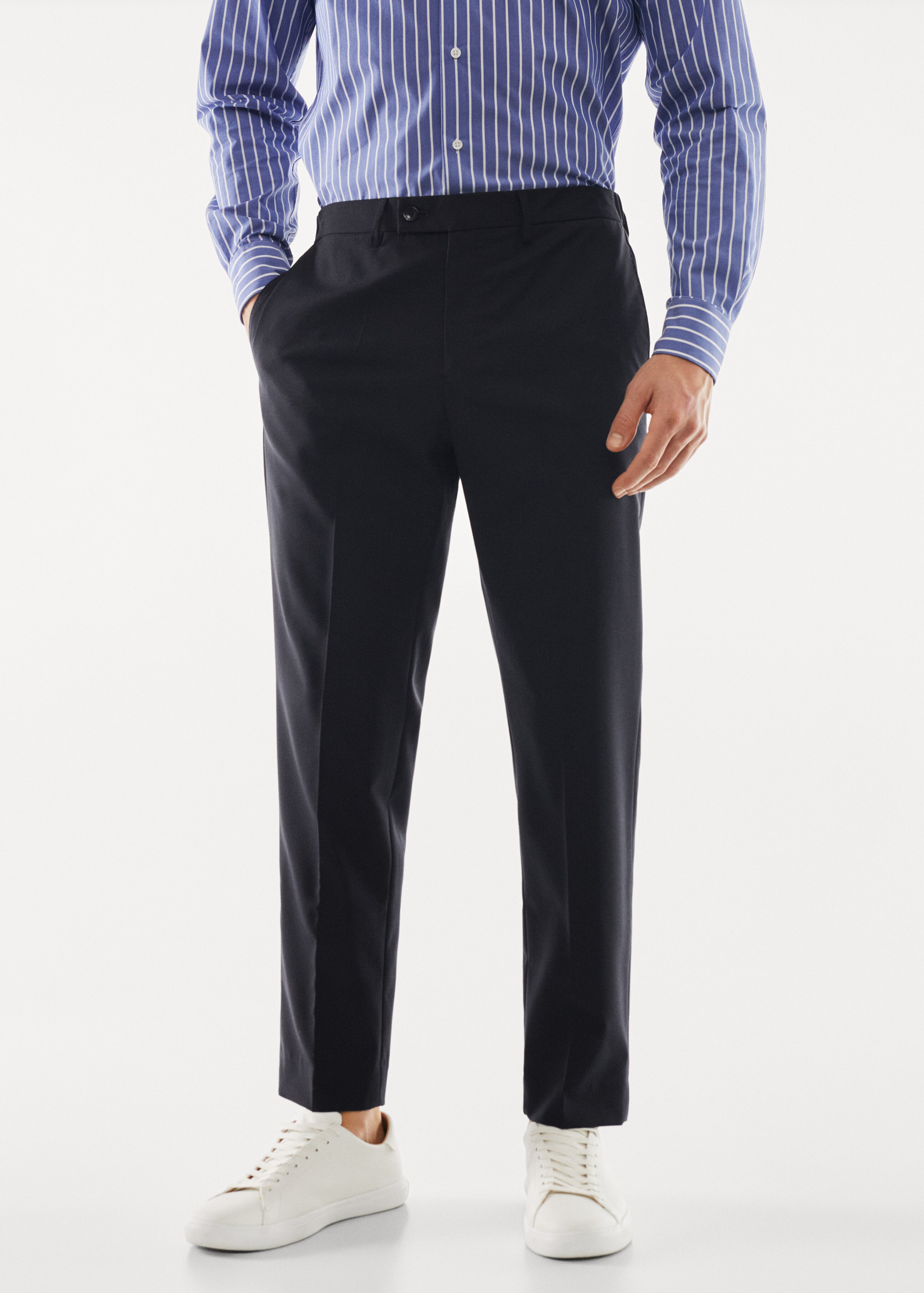 Breathable slim-fit suit trousers - Medium plane