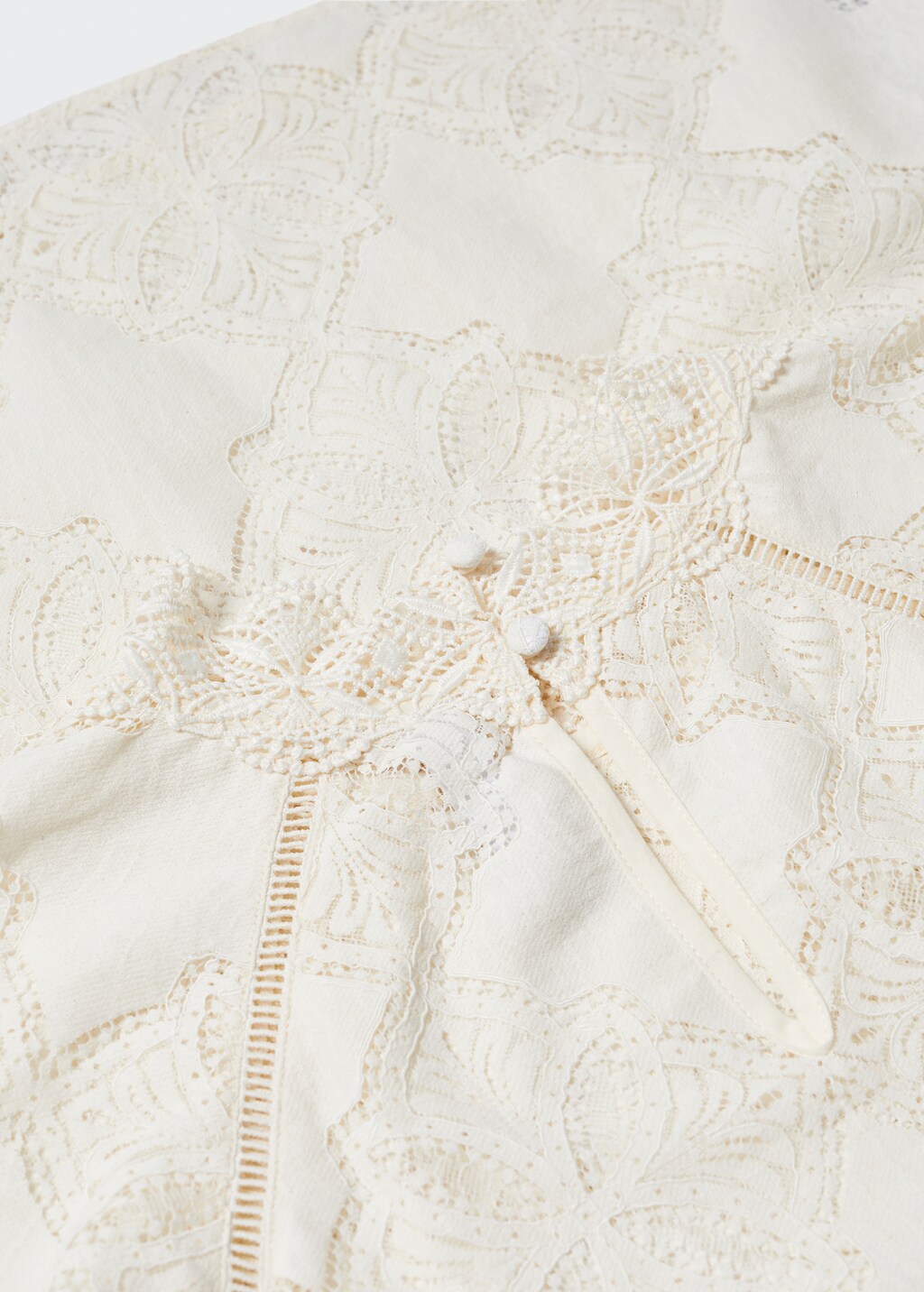 Puffed sleeves lace blouse - Details of the article 8