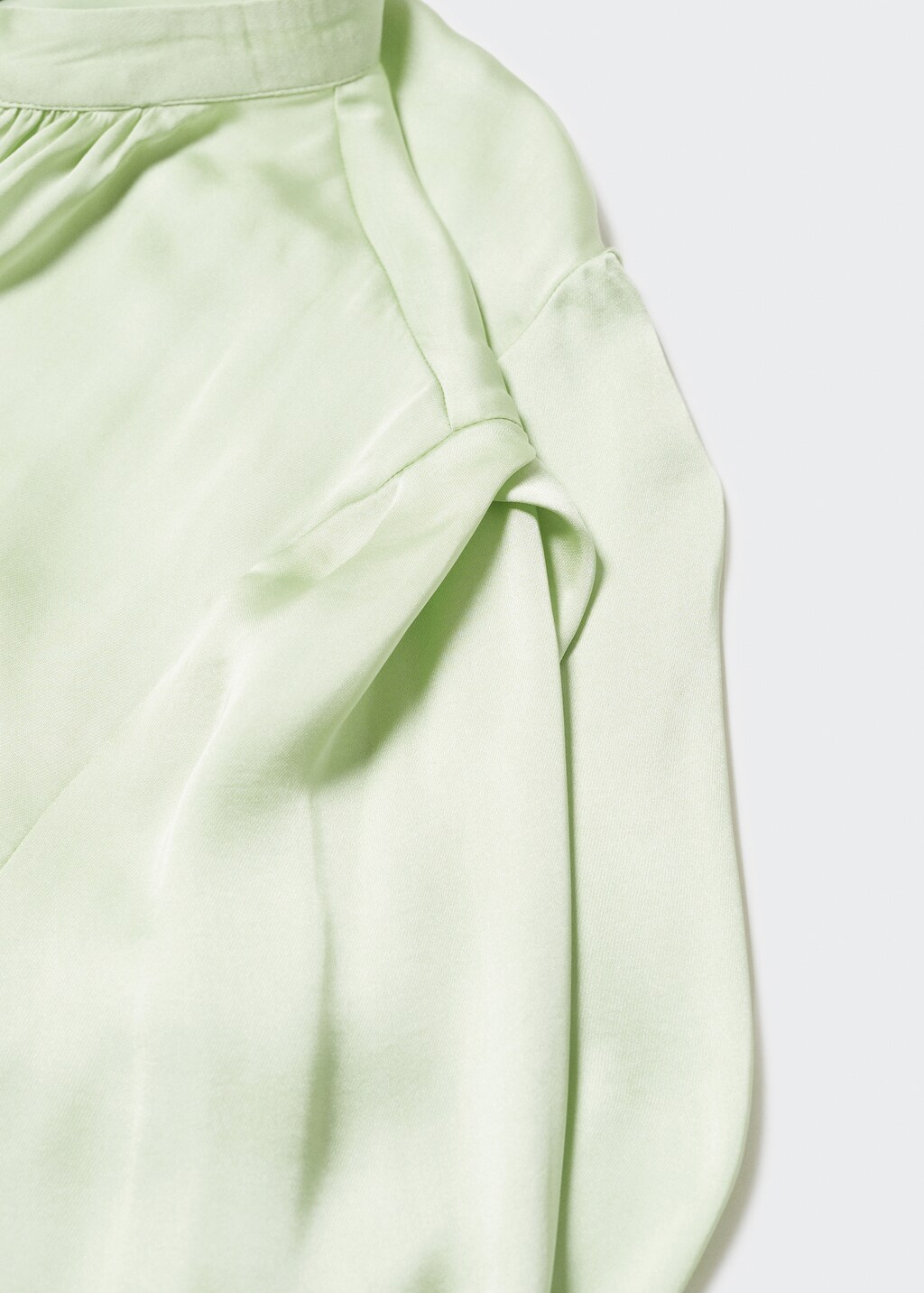 Mandarin-collar satin blouse - Details of the article 8