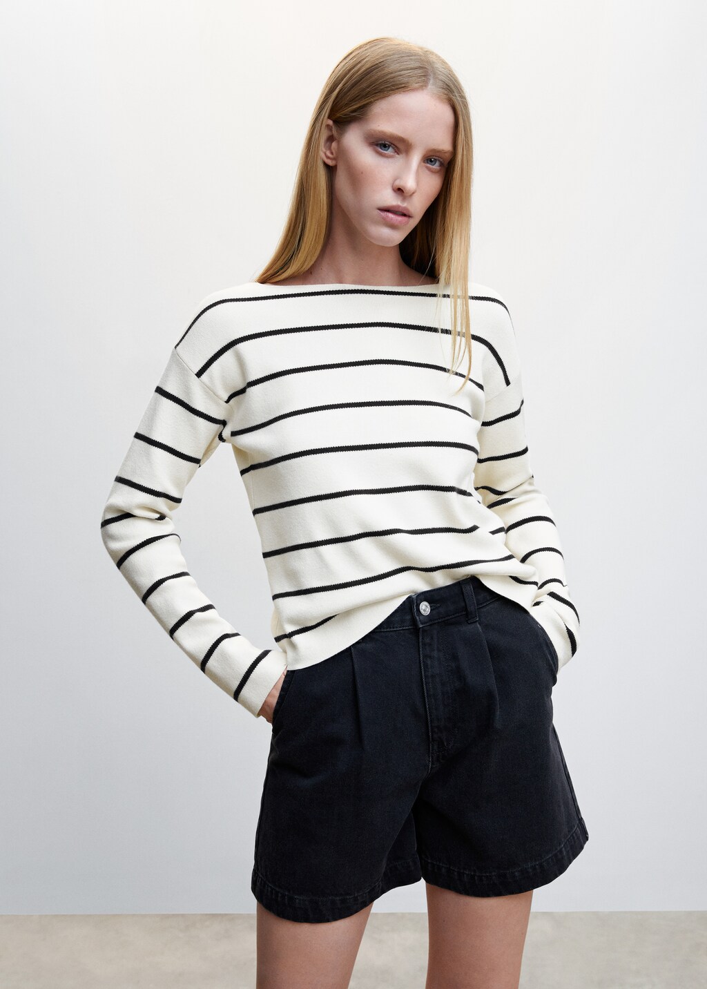 Fine-knit boat-neck sweater - Woman | MANGO OUTLET Estonia