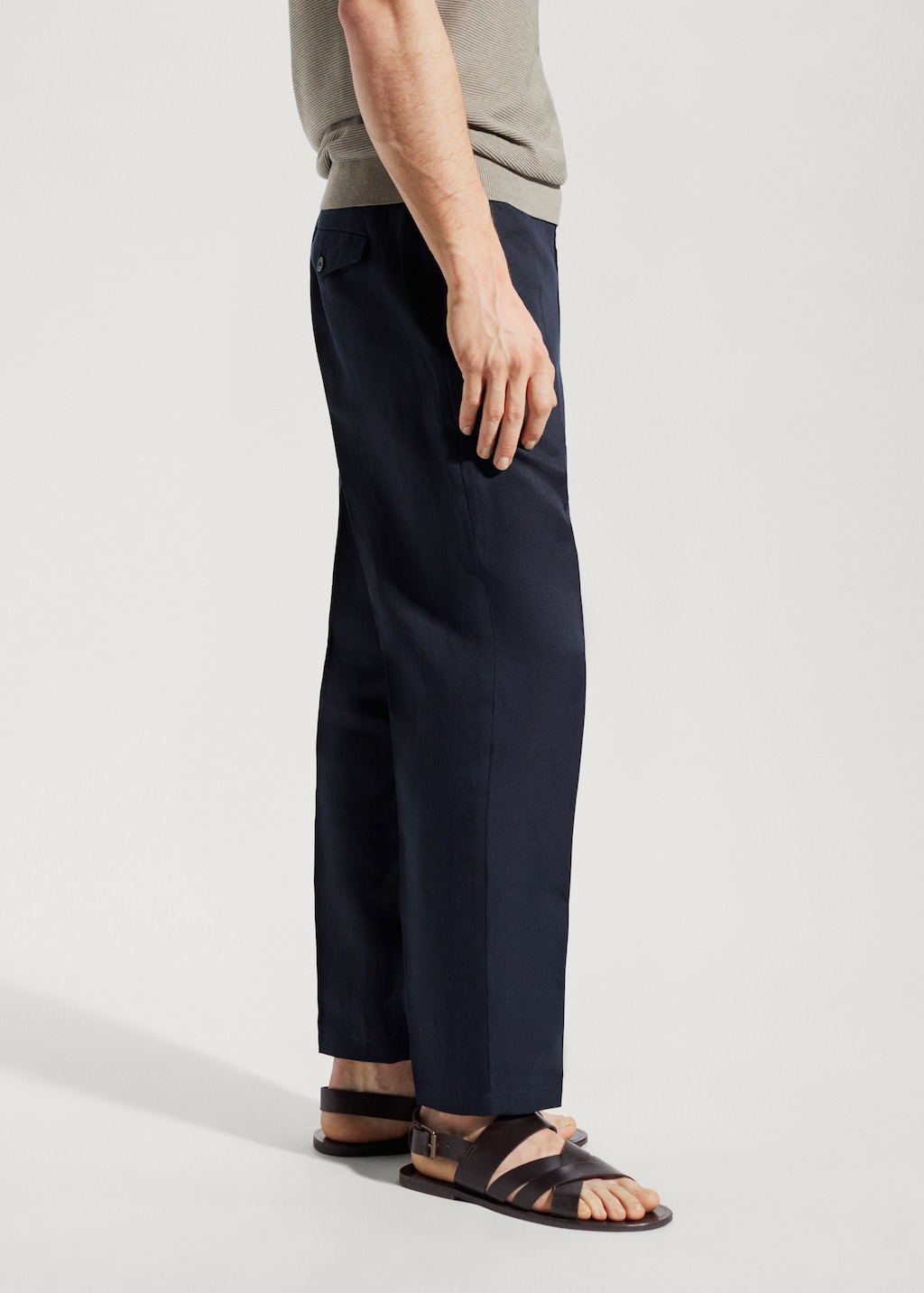 Slim-fit lyocell linen trousers - Details of the article 4