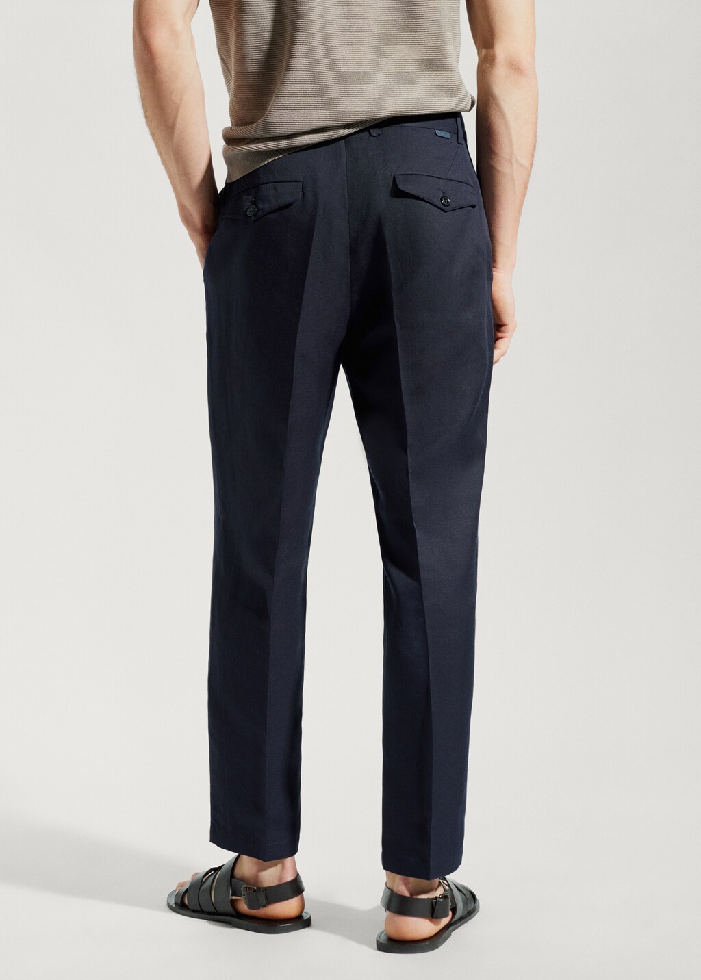 Slim-fit lyocell linen trousers - Reverse of the article