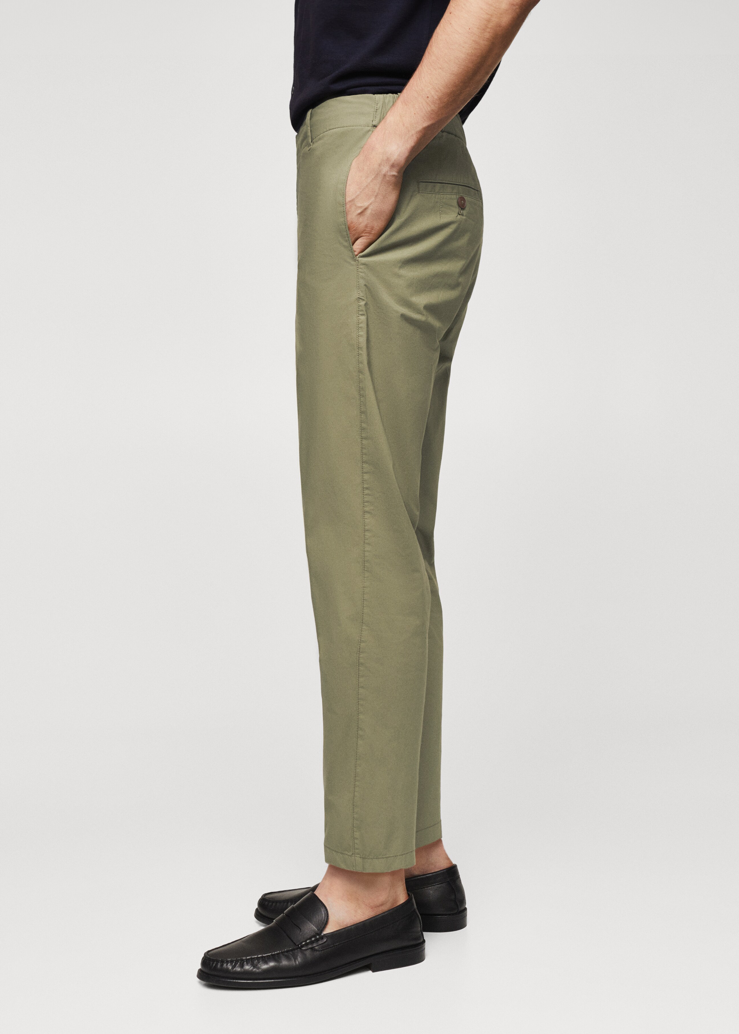 Slim-fit cotton trousers - Details of the article 4