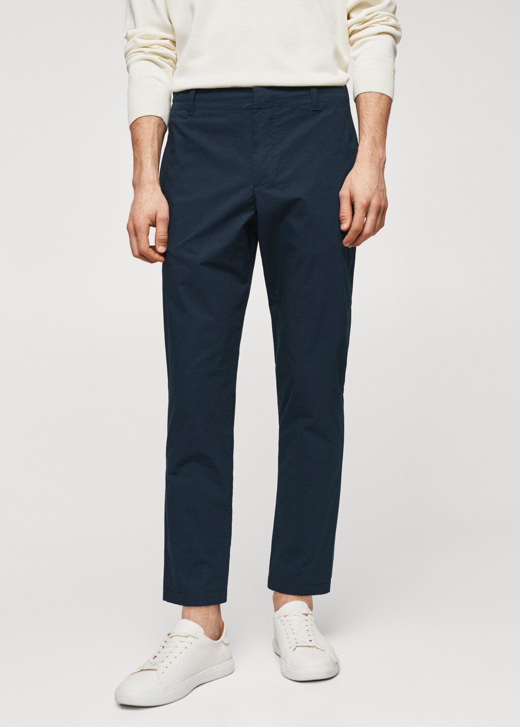 Slim-fit cotton trousers - Medium plane