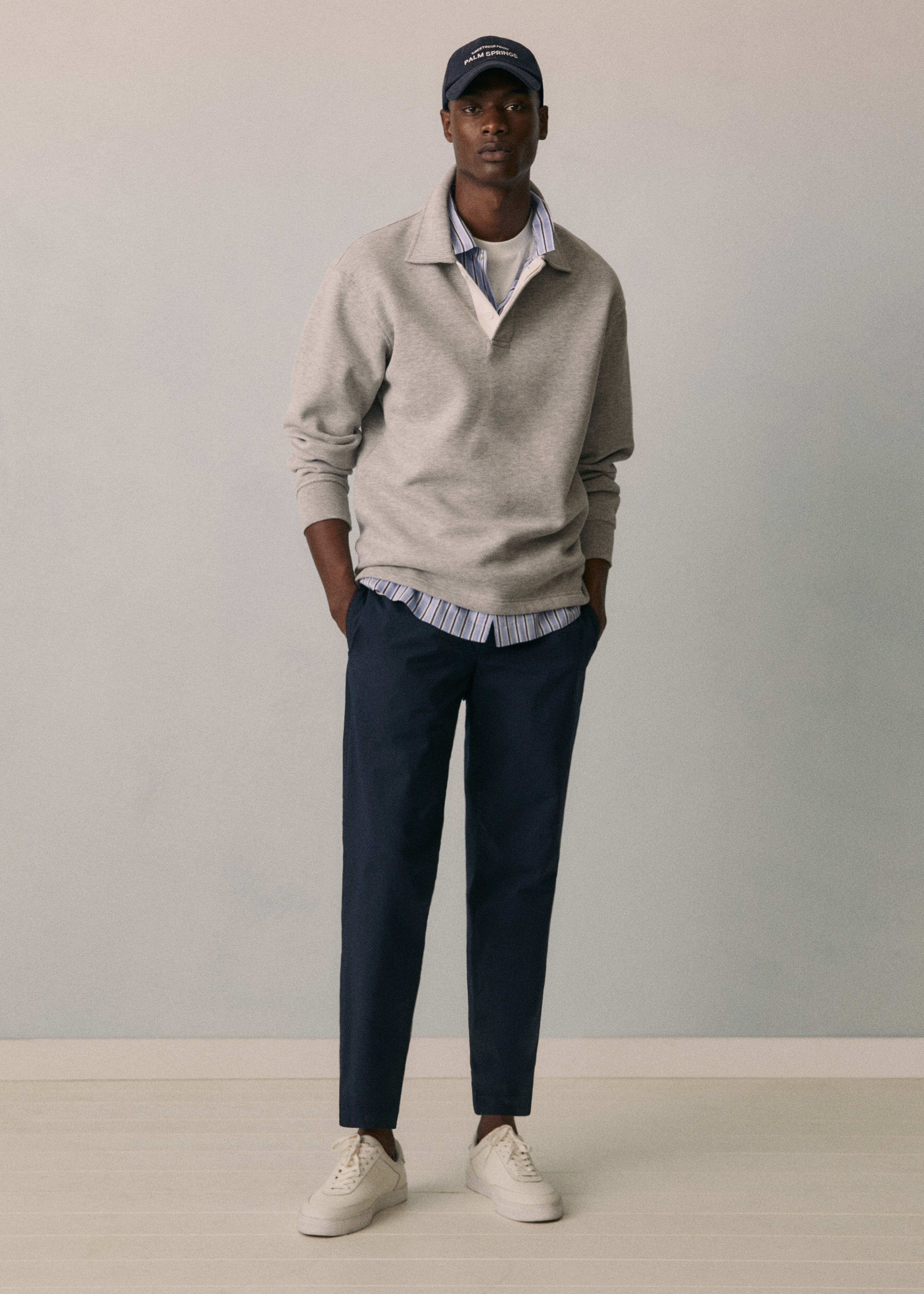 Slim-fit cotton trousers - Details of the article 5