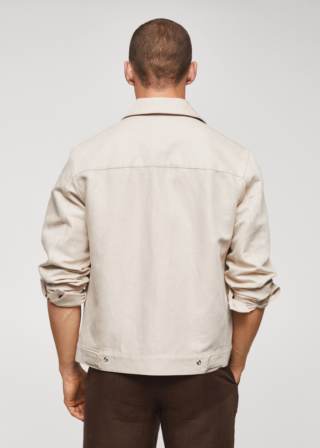 Pocket linen-blend jacket - Reverse of the article