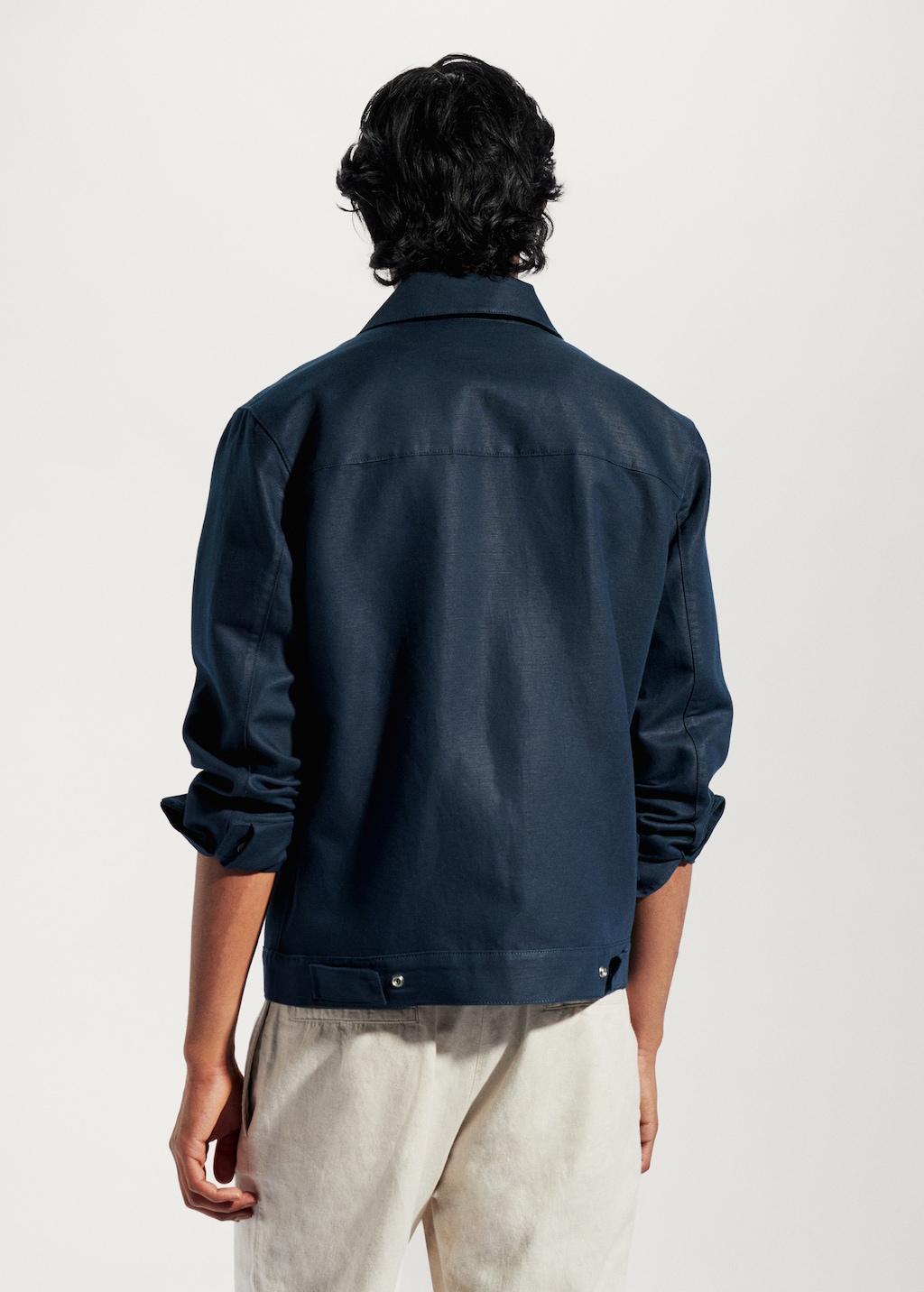 Pocket linen-blend jacket - Reverse of the article