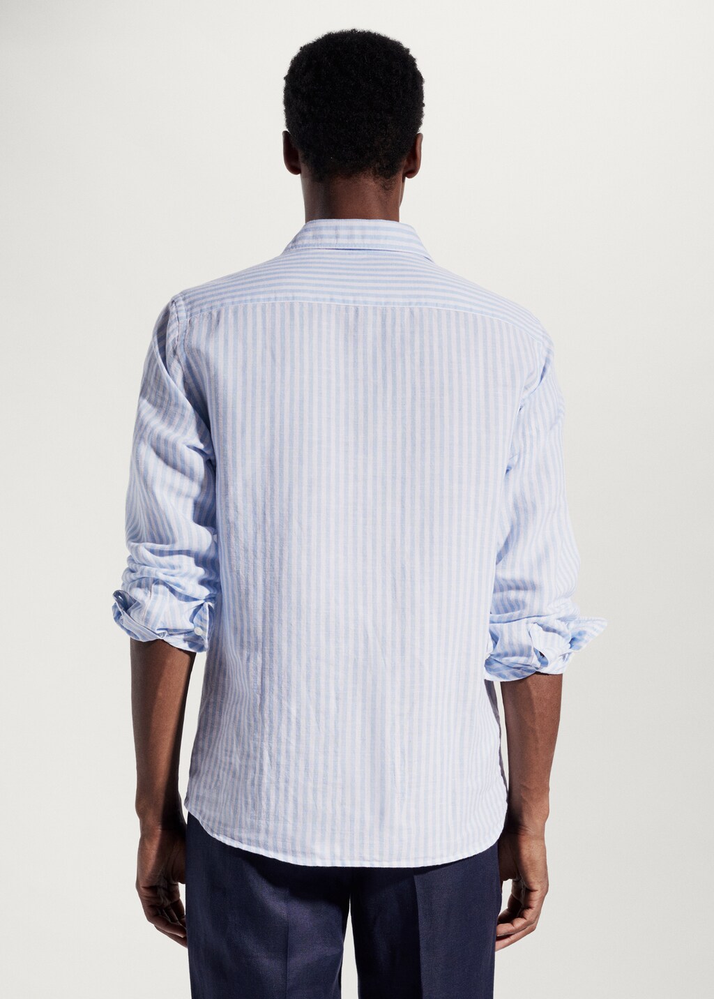 Slim fit striped linen shirt - Reverse of the article